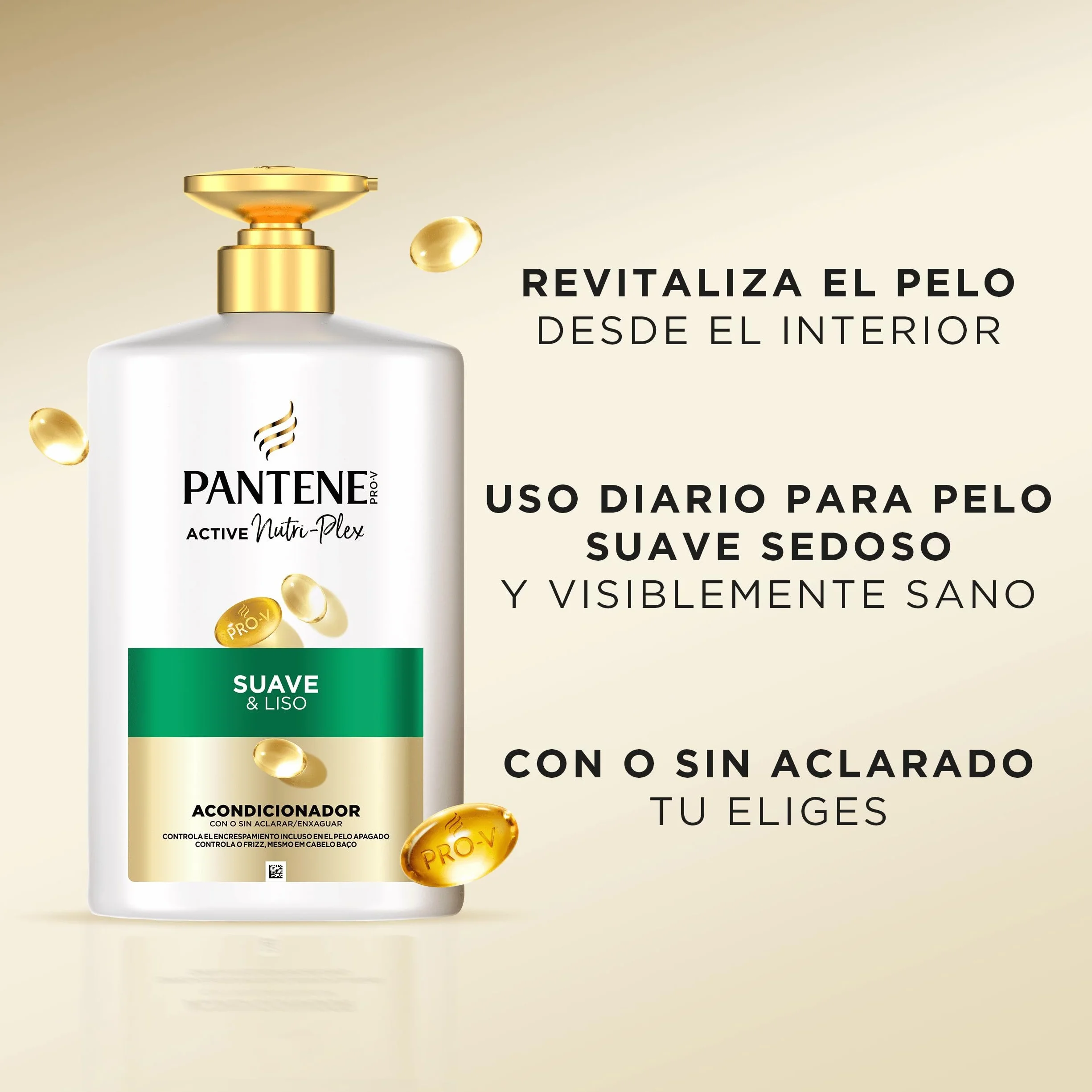 Pantene Pro-V Suave Y Liso Champú 1000ml Y Acondicionador 800ml Con Dispensador