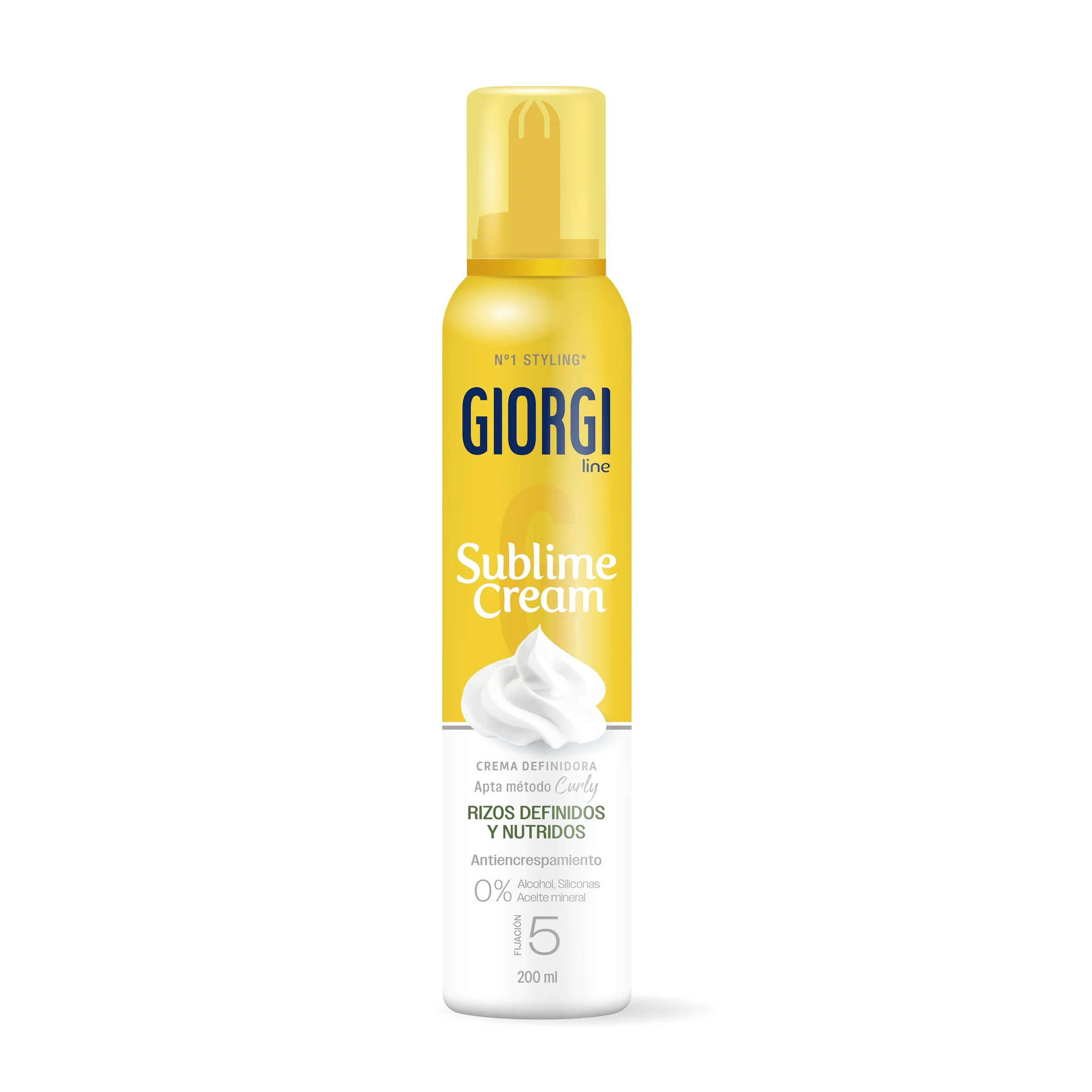 Giorgi Line Sublime Cream, Espuma en Crema para Rizos Definidos, Hidratados y Elásticos sin Encrespamiento, Fijación 200 ml