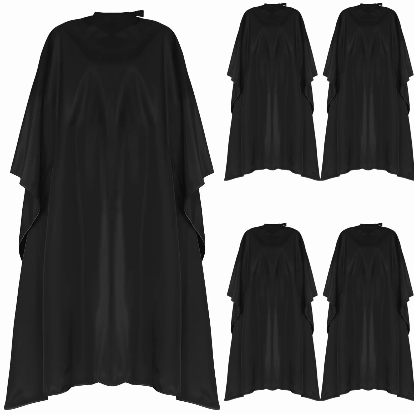 5 paquetes de capas de corte de pelo para estilista, capas de salón profesionales impermeables, 63 x 55 pulgadas, broches de metal ajustables, ligeras antiestáticas para teñir el cabello, cortar y