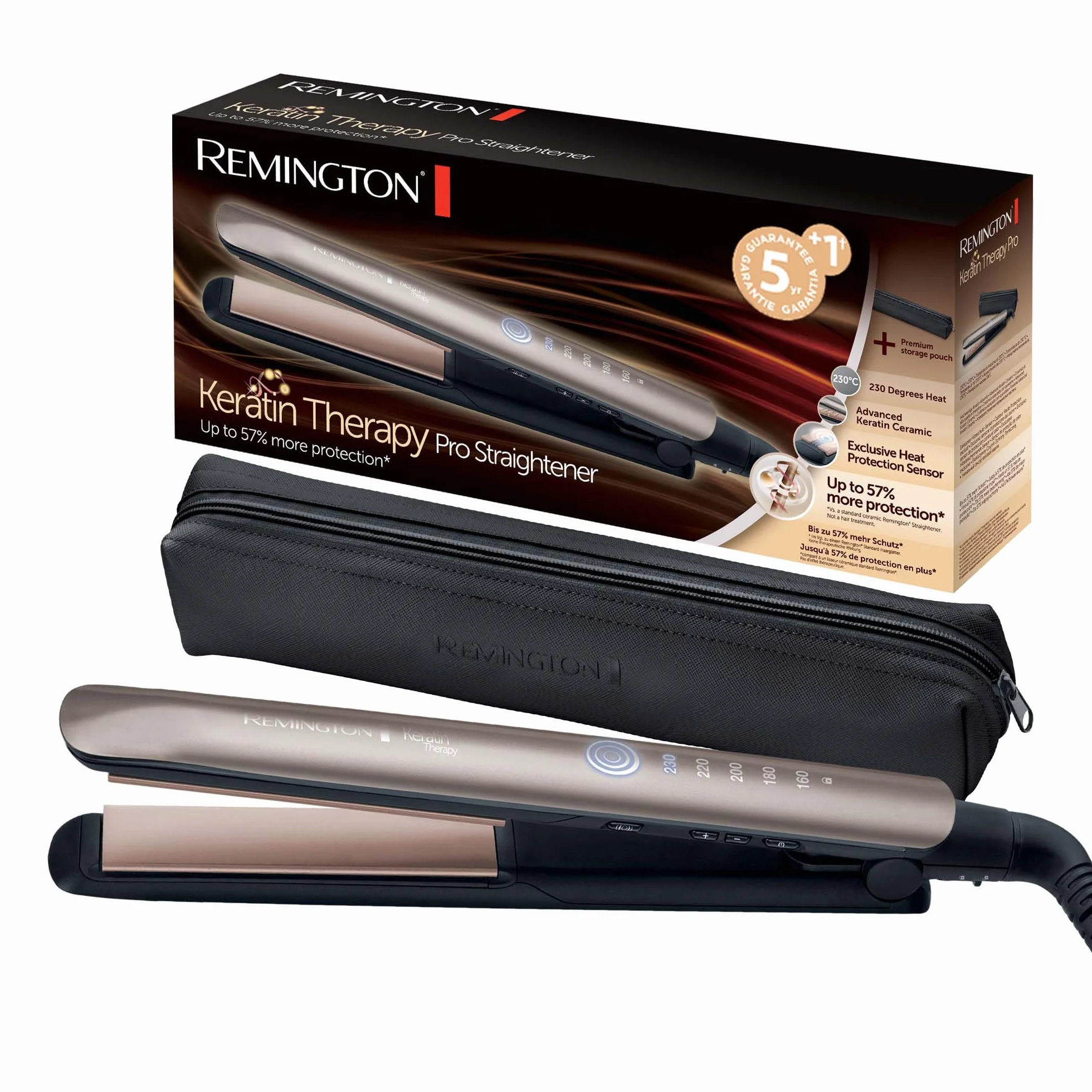 Remington Plancha Pelo Keratin Therapy S8593 160-230°C revestimiento cerámica