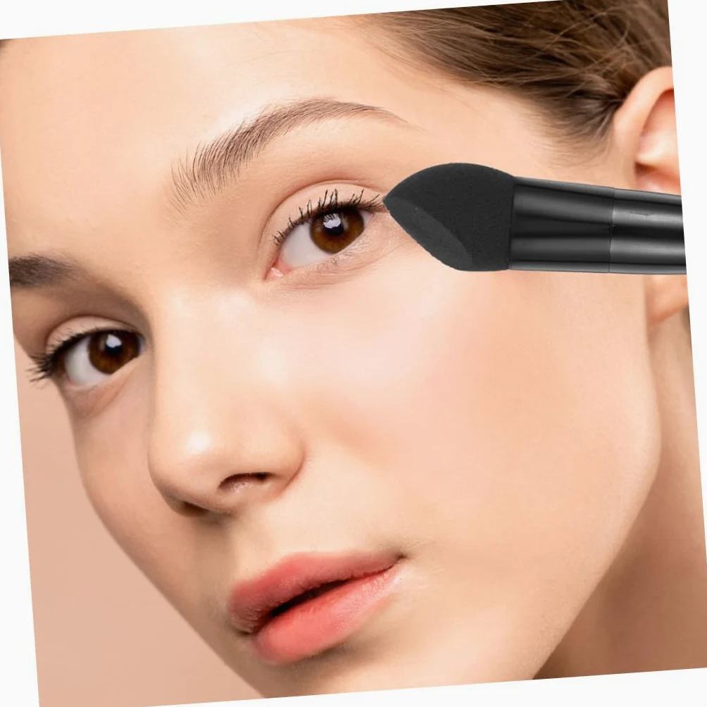 Esponjas De Maquillaje Flexibles y Pinceles De Esponja 6 Piezas Tamaño Portátil Para Productos De Belleza Uso Diario Profesional Kit Cosmético Rosa y Negro