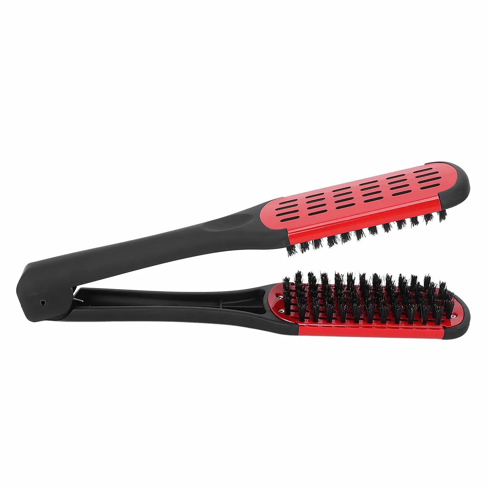 Generic Seda de la Cara de Doble Cepillo, Herramienta de Peinado para el Cabello para Enderezar el Cepillo para Hombres para que las Mujeres Mejoren la Salud del Cabello (rojo)