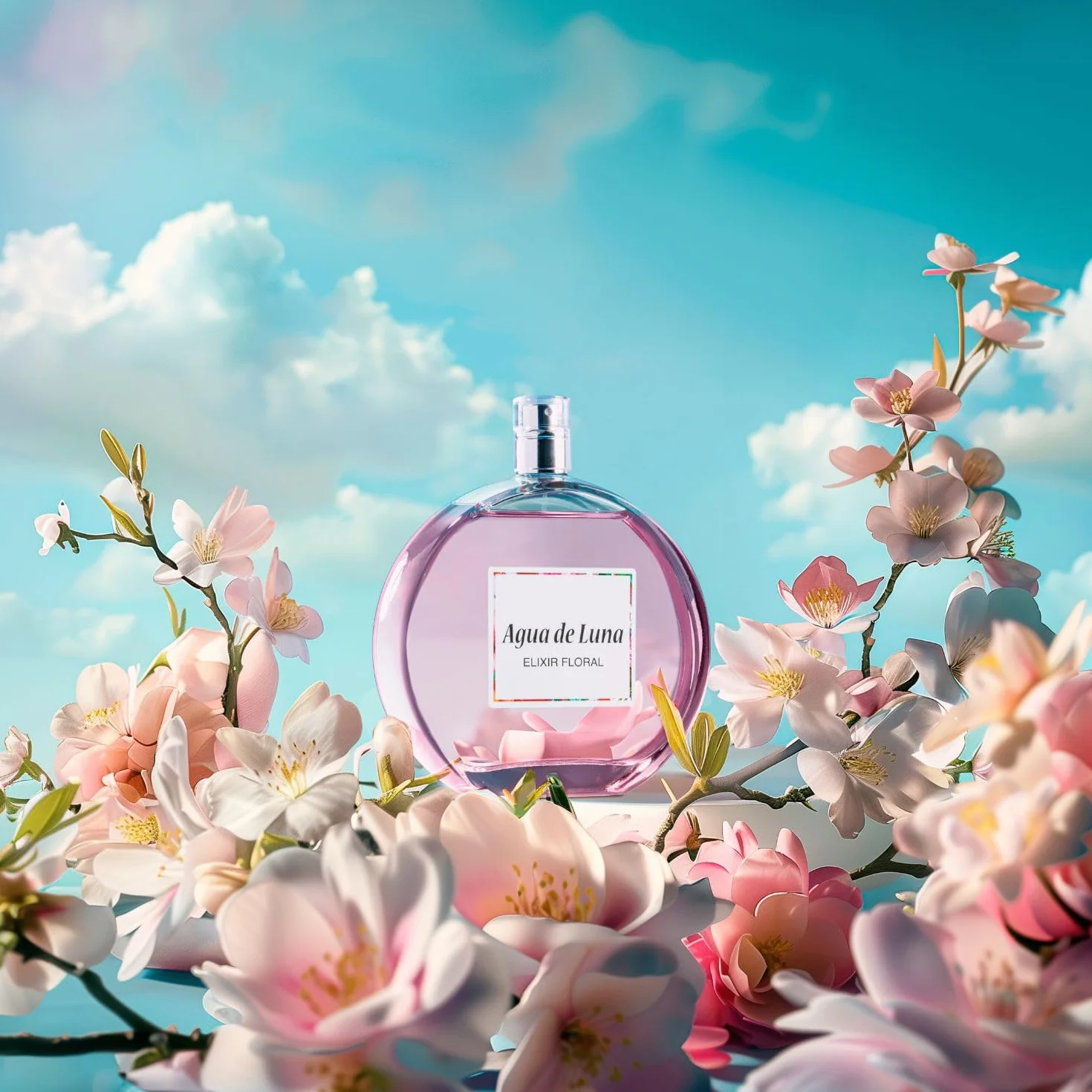 AGUA DE LUNA Elixir Floral Colonia 100 ml Crema Corporal 75 ml Gel de Baño 75 ml Estuche Regalo Mujer Eau de Toilette Femenina Aroma Cítrico Floral Fragancia Fresca Larga Duración