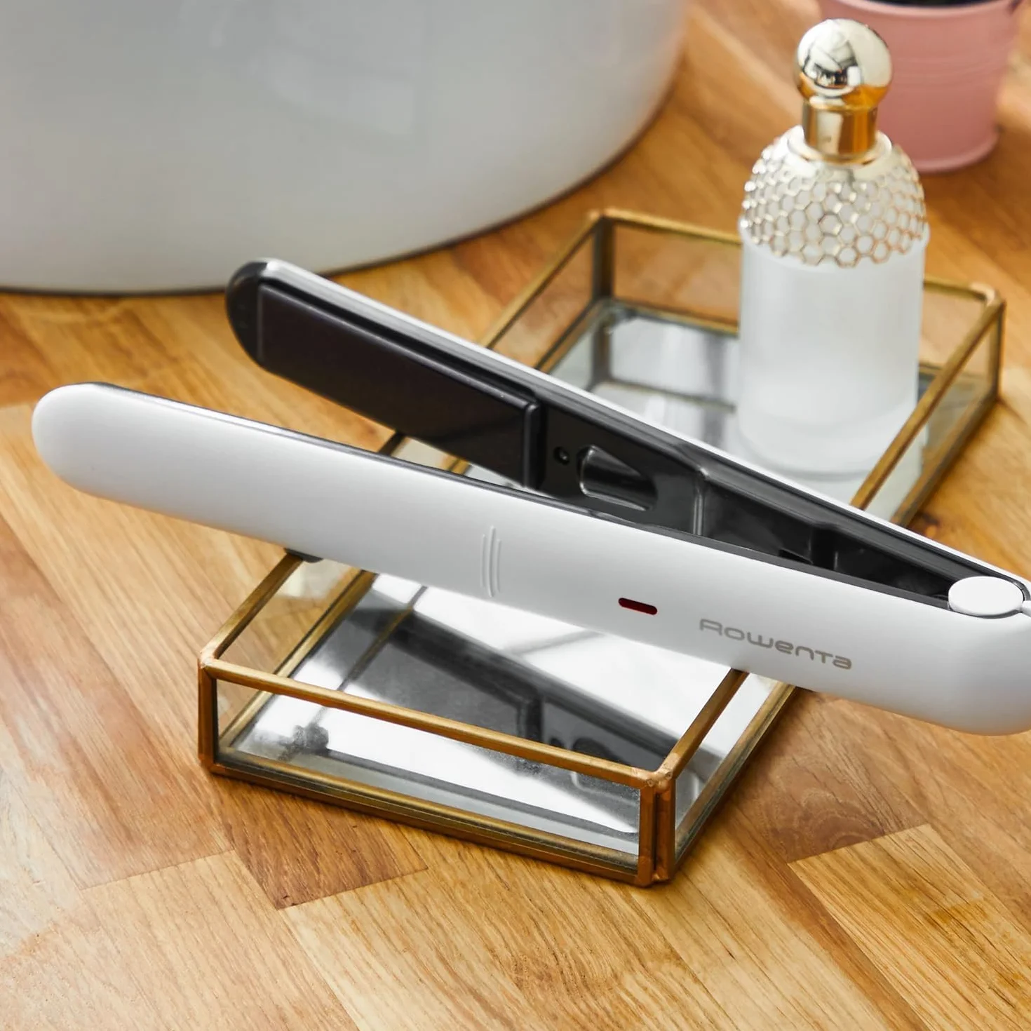 Rowenta Optiliss SF3210 Plancha de pelo revestimiento cerámico 230 ºC alisado eficiente sistema de bloqueo