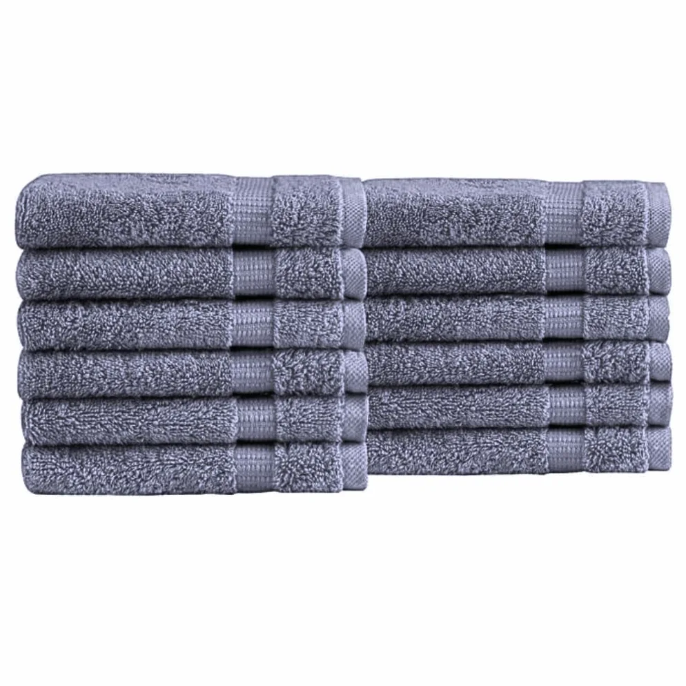 Paquete de 6, 12, 24, 36, 48, 72, 96 toallas faciales, 100% algodón egipcio, franela suave, para el gimnasio, desmaquillante, toalla para los dedos (96, gris carbón)