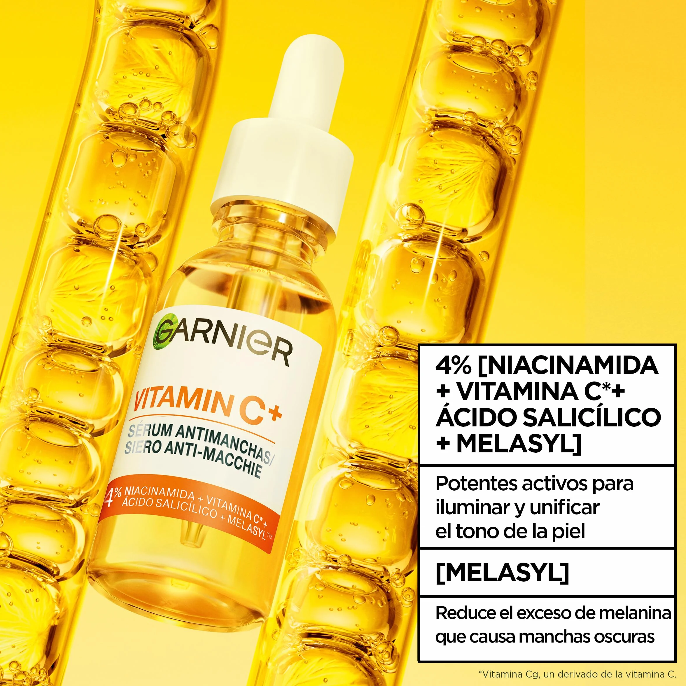 Garnier SkinActive Sérum Antimanchas Vitamina C 4% Niacinamida Ácido Salicílico Melasyl 30 ml