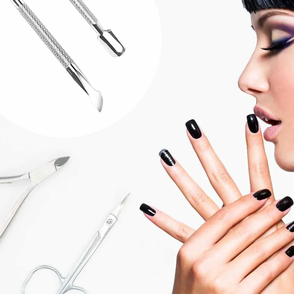 OcioDual Corta Cutículas de Acero Inoxidable Empujador y Raspador para Manicura y Pedicura