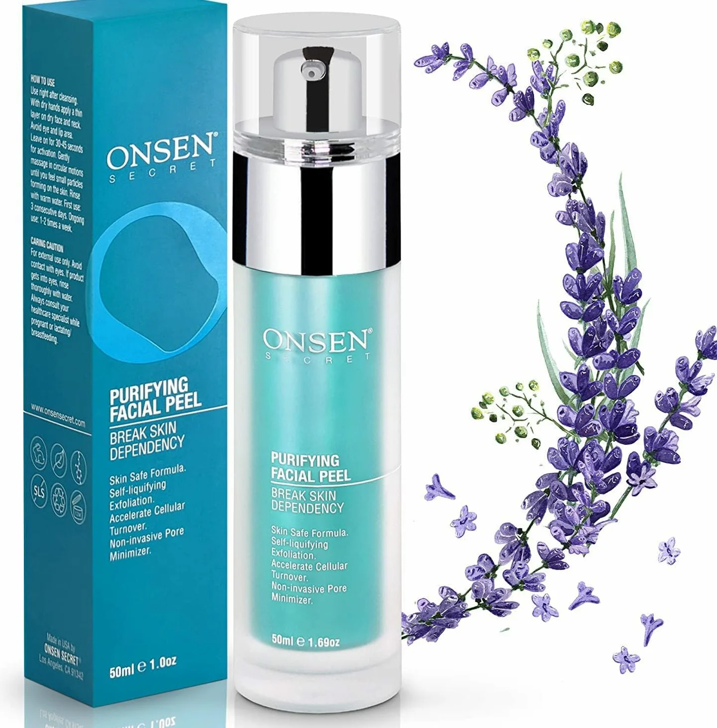 Onsen Secret Exfoliating Facial Peel, Blackhead Remover, Organic, Natural White, Daily Skin Peels for Dark Spots and Sensitive Skin Peeling Gel for Women (50 ml)
