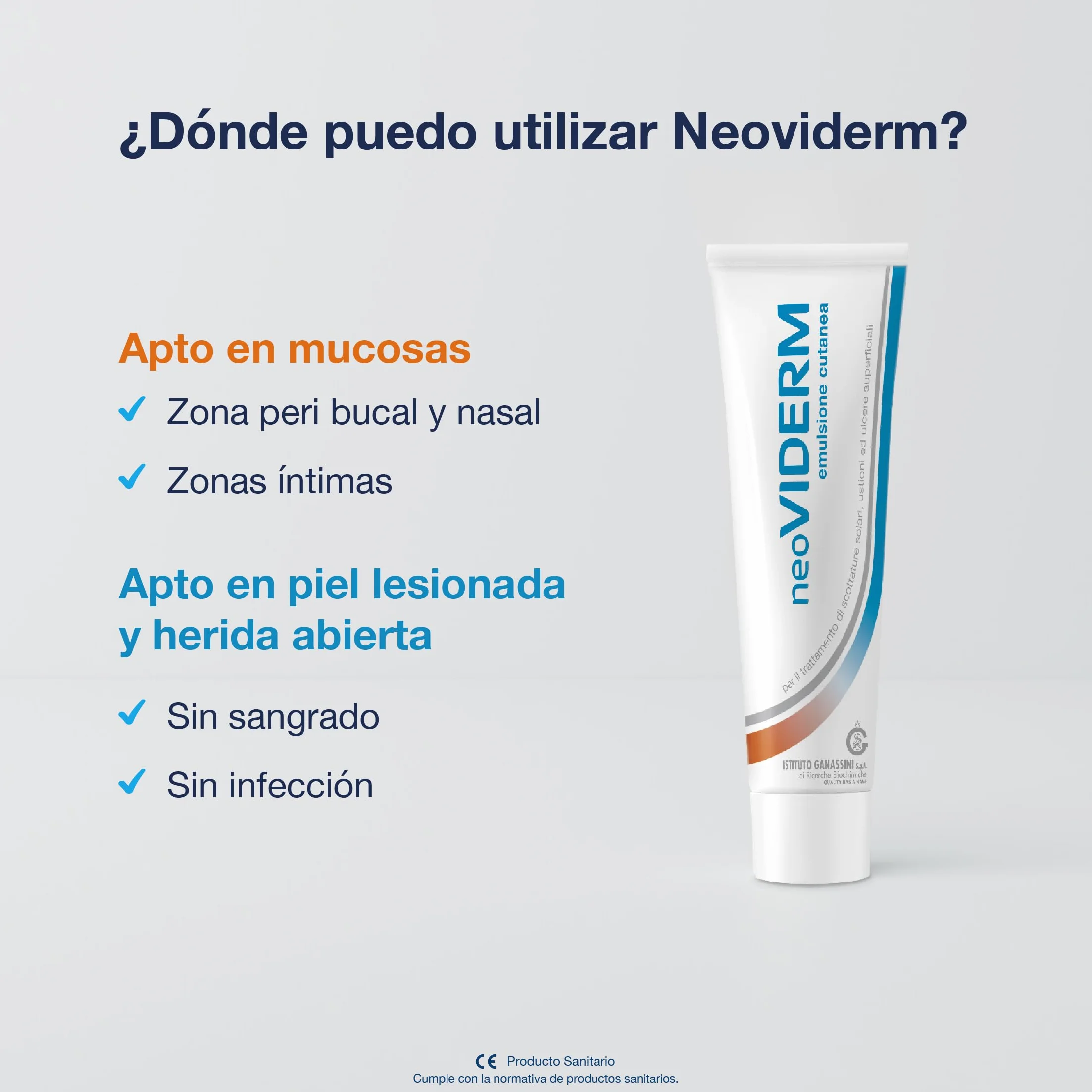 Rilastil - Neoviderm, Emulsión MD Cutánea, Calman, Regenera y Cuida la Piel Dañada por Tatuajes, Quemaduras, Irritaciones y Depilación, con Ácido Hialurónico, para Todo Tipo de Pieles - 100 ml