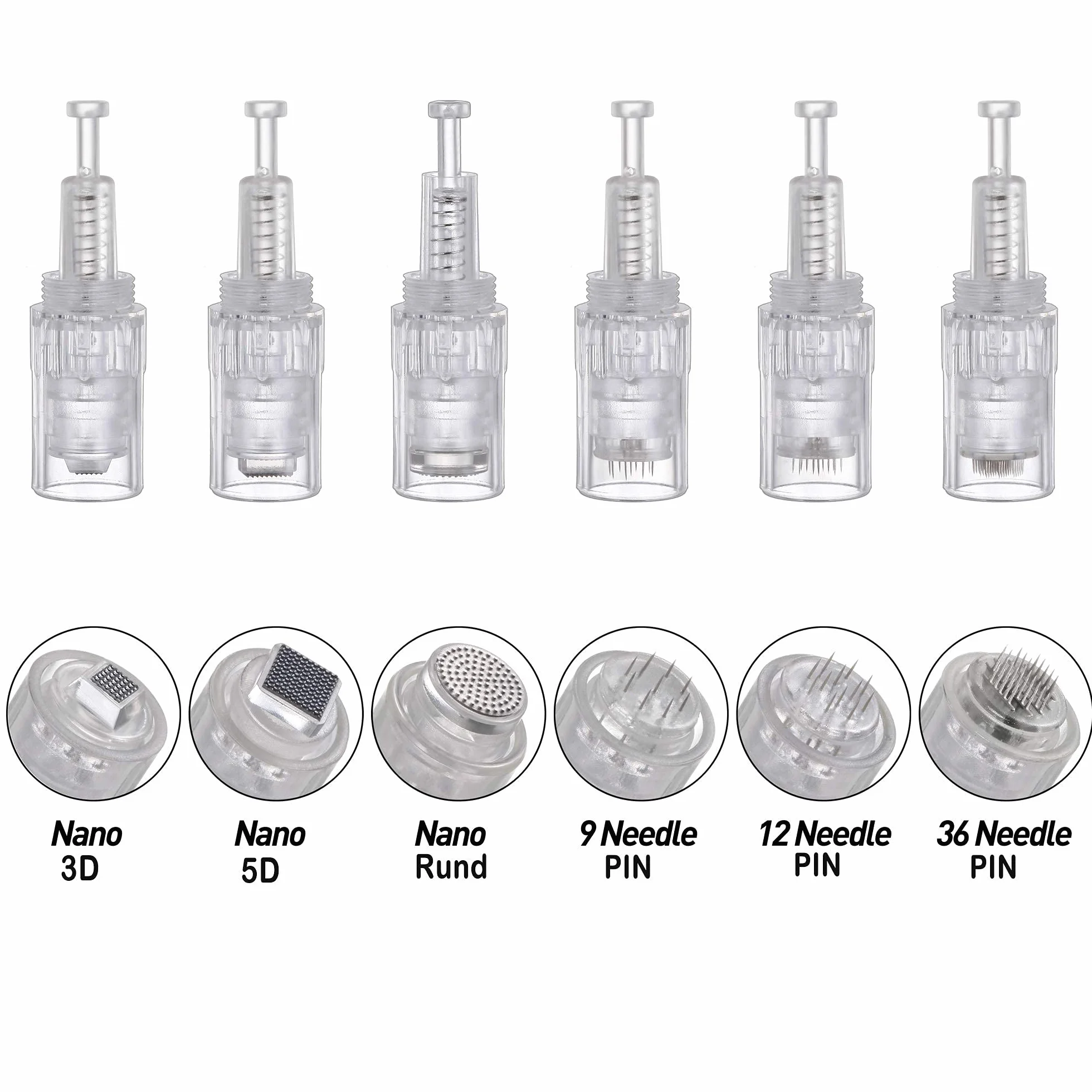 Derma Pen agujas Nano 5D microneedling repuesto puntas cartucho tornillo slot para Electric microneedling