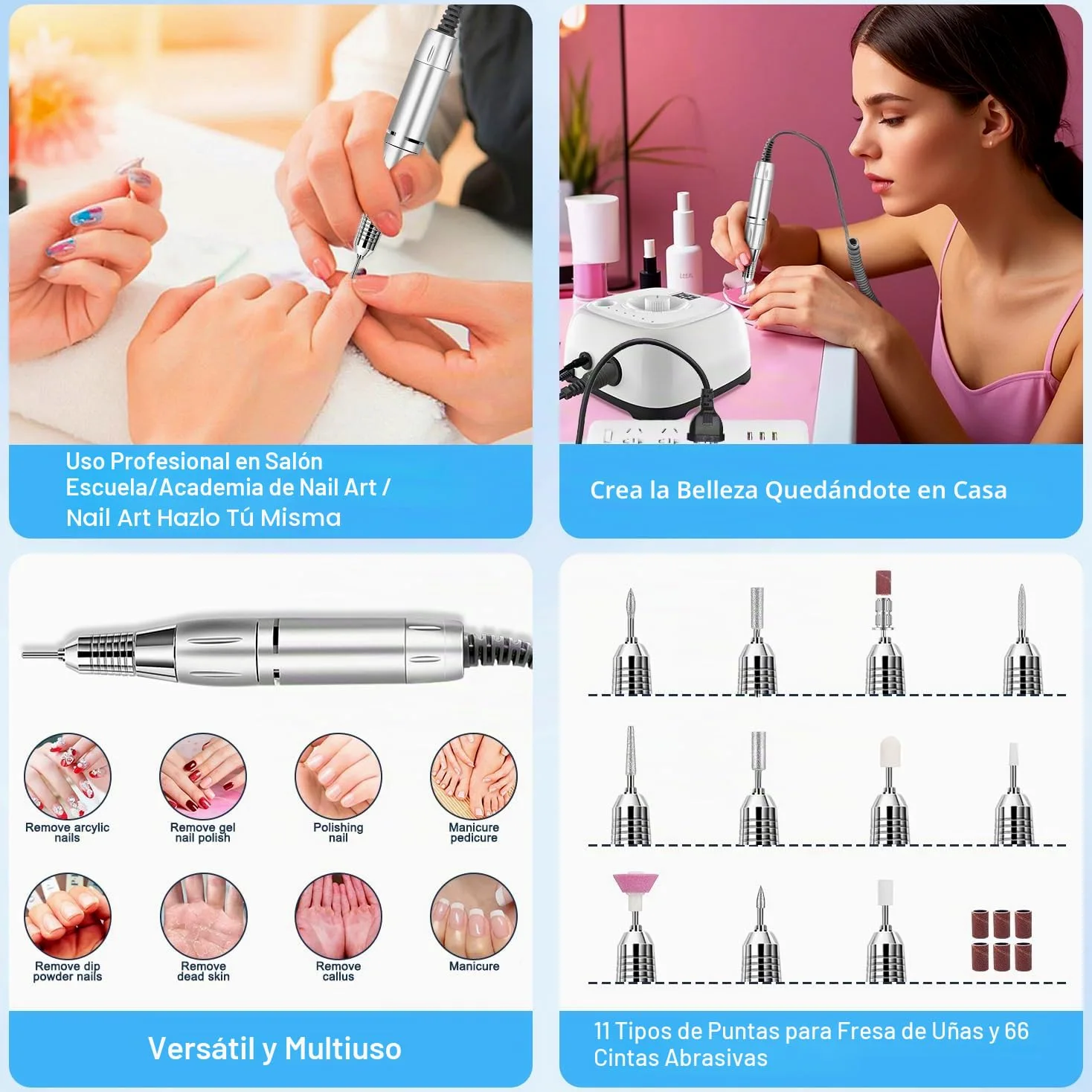 Torno de Uñas Profesional 35000RPM,NAILGIRLS 11 en 1 Torno para Uñas Acrilicas,Torno Electrico para Uñas con Pantalla y Pedal,Baja Vibración Torno Profesional para Uñas Tornos para Manicura y Pedicura