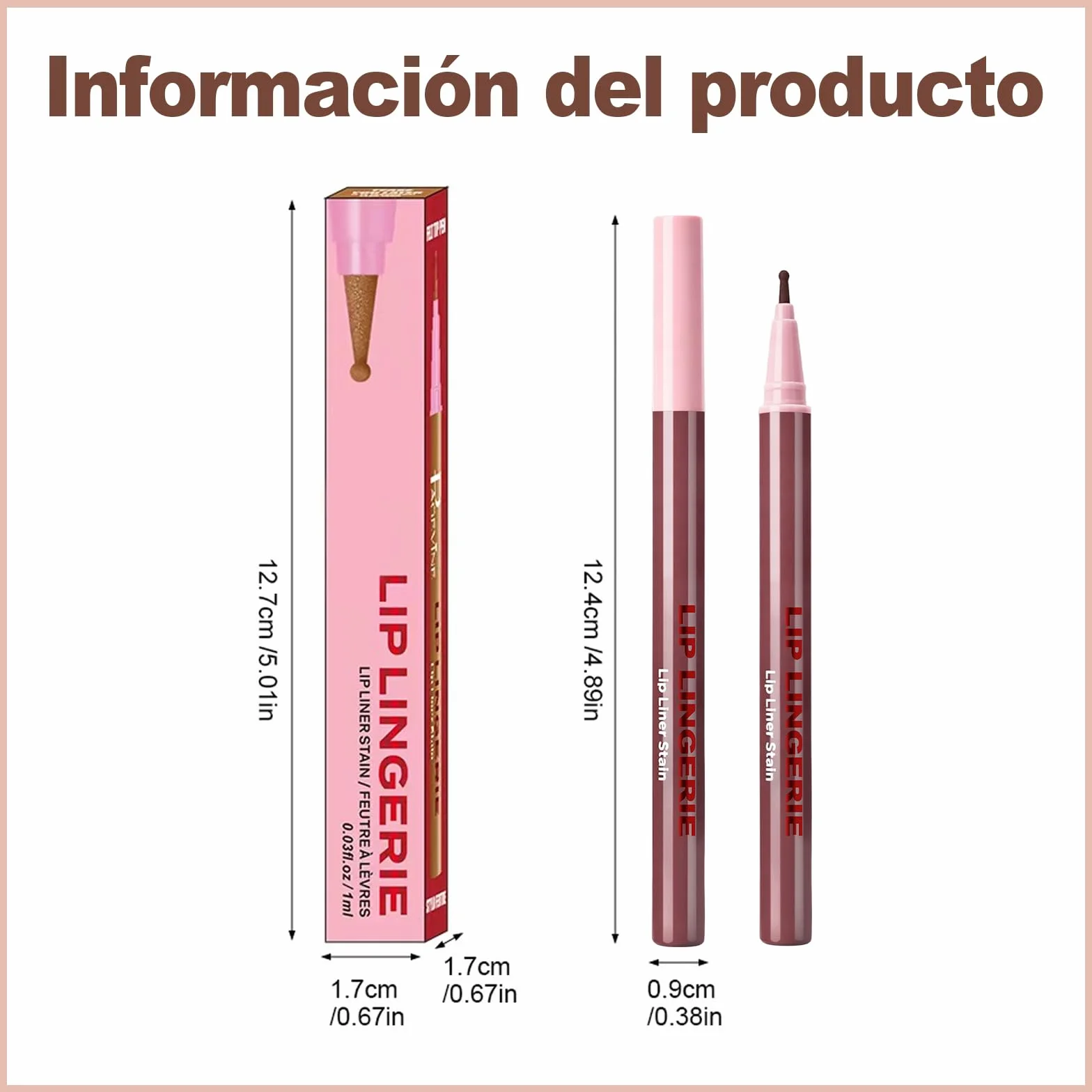 Erinde Delineador Labios Permanente 2 en 1, Texture Cremosa & Transfer Proof, Punta Precisa #07