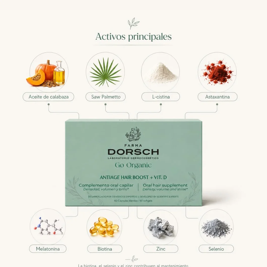 FARMA DORSCH Anti-Age Hair Boost Pastillas Pelo Anticaida 60 Cápsulas