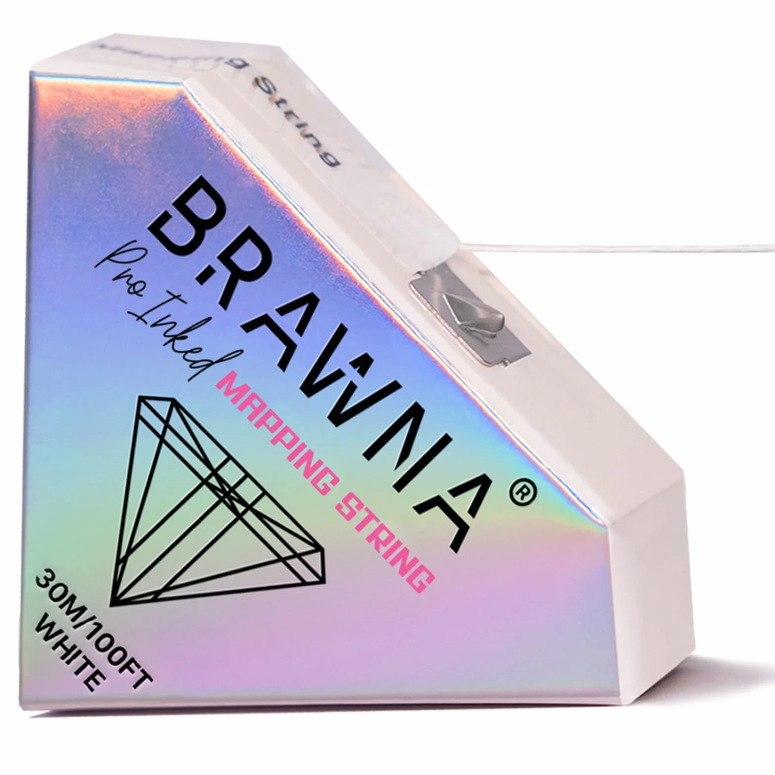 BRAWNA Hilo Blanco para Mapear Cejas 30 Metros Pre-Entintado String de Mapeo Microblading PMU