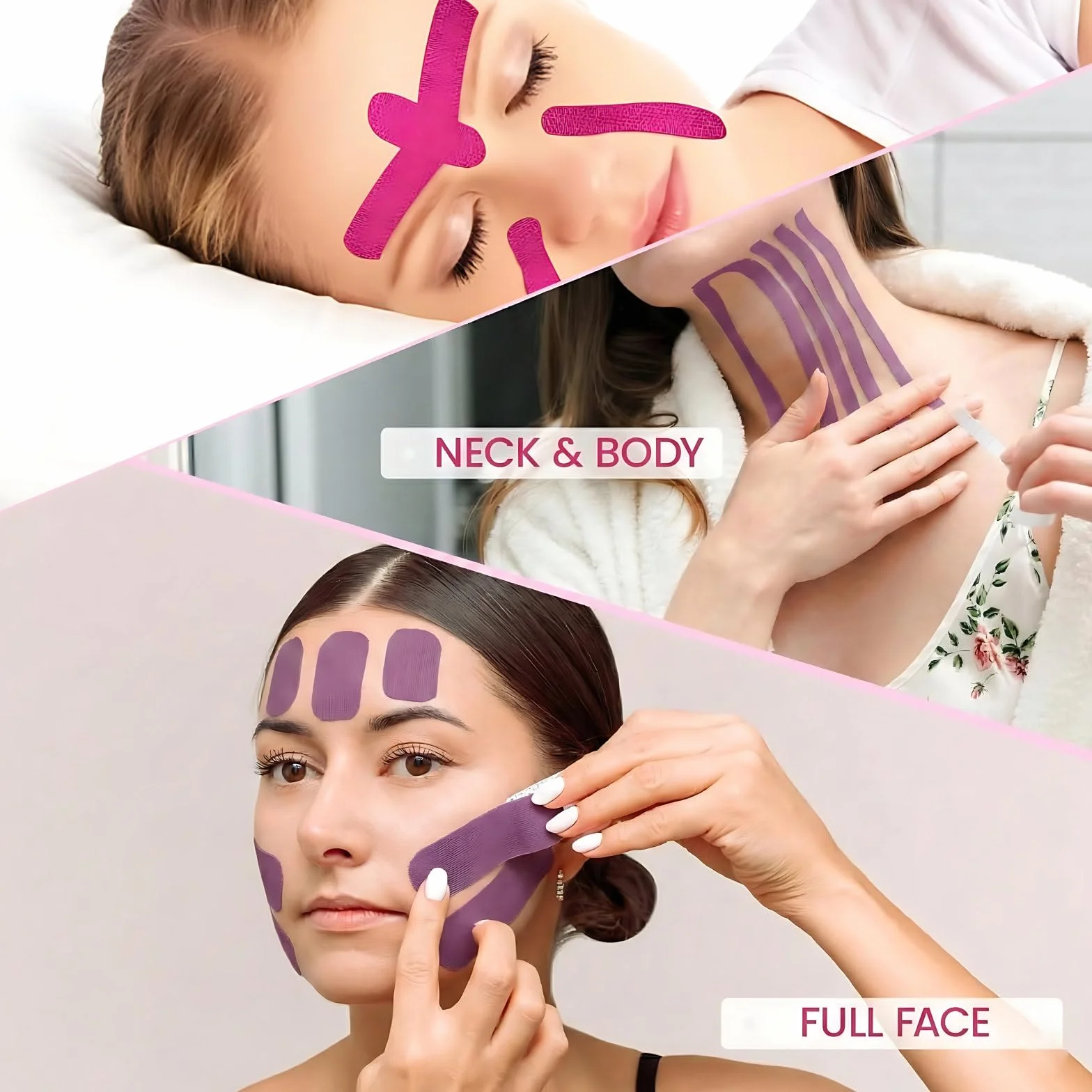 Cinta de elevación facial 2 unidades antiarrugas reafirmante piel 2,5 x 500 cm