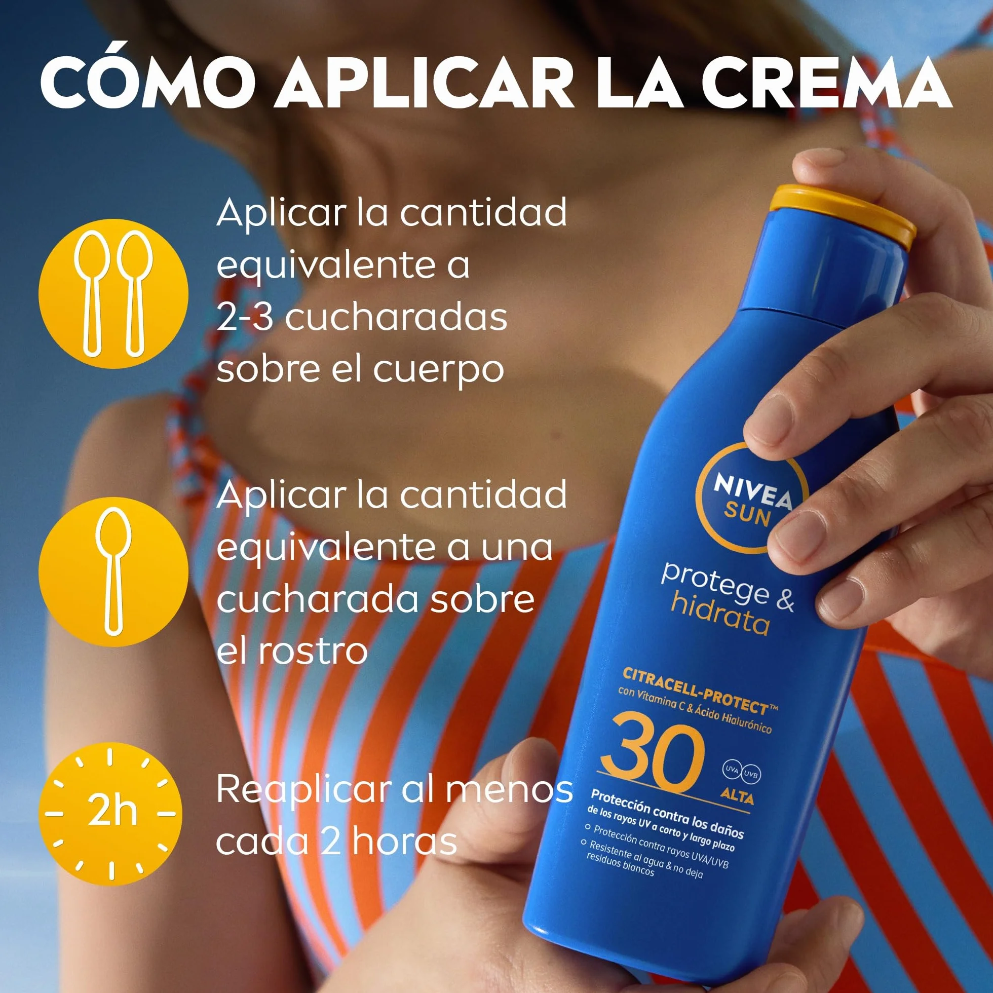 NIVEA SUN Protege & Hidrata Leche Solar FP30 Protector Solar Corporal 400 ml