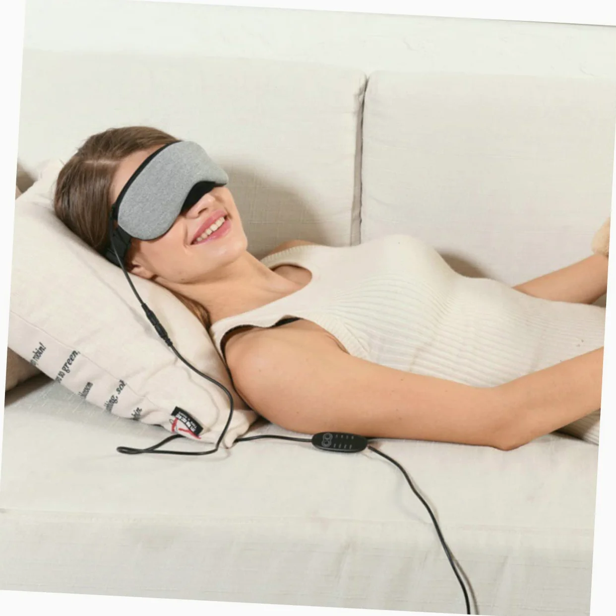 PACKOVE Máscara De Ojos De Vapor Usb Compresa Caliente Para Aliviar y Diseño Ergonómico y Transpirable Gris Sin Fragancia
