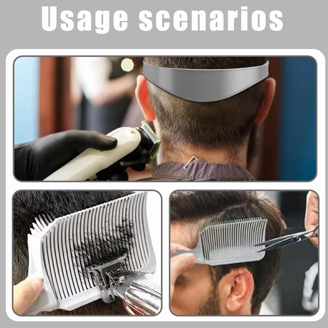 Peine de peluquería ajustable para cortar el pelo, juego de corte curvado de silicona