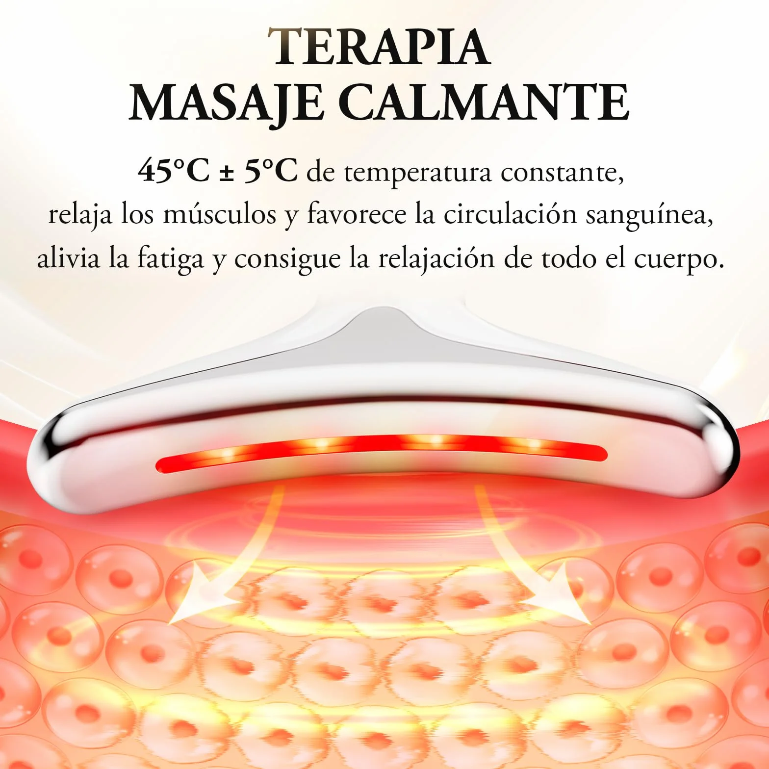 ANLAN Masajeador Facial Antiarrugas con Calor Luz LED EMS Lifting para Cuello (45°C)