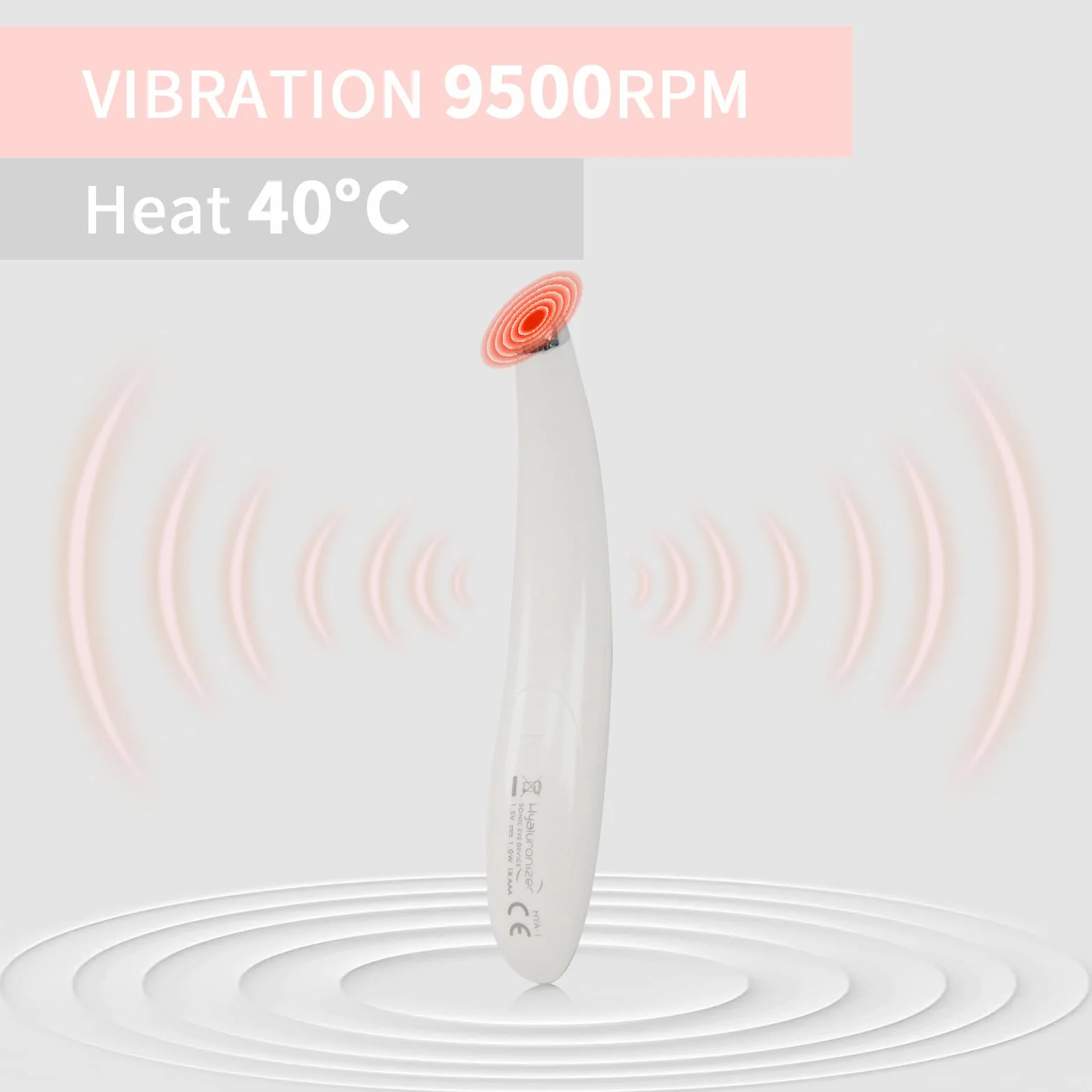 Masajeador de Ojos Eléctrico Antiarrugas, Masajeador Facial Térmico 40℃ para Bolsas Ojeras y Líneas Finas, con Función de Calor y Vibración, Portátil para Mujeres