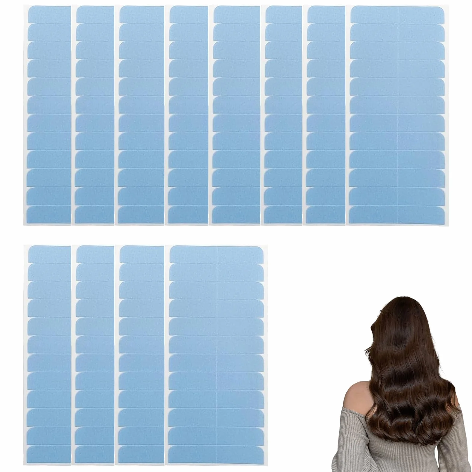 Cinta Adhesiva para Extensiones de Cabello 144 Piezas Doble Cara Invisible