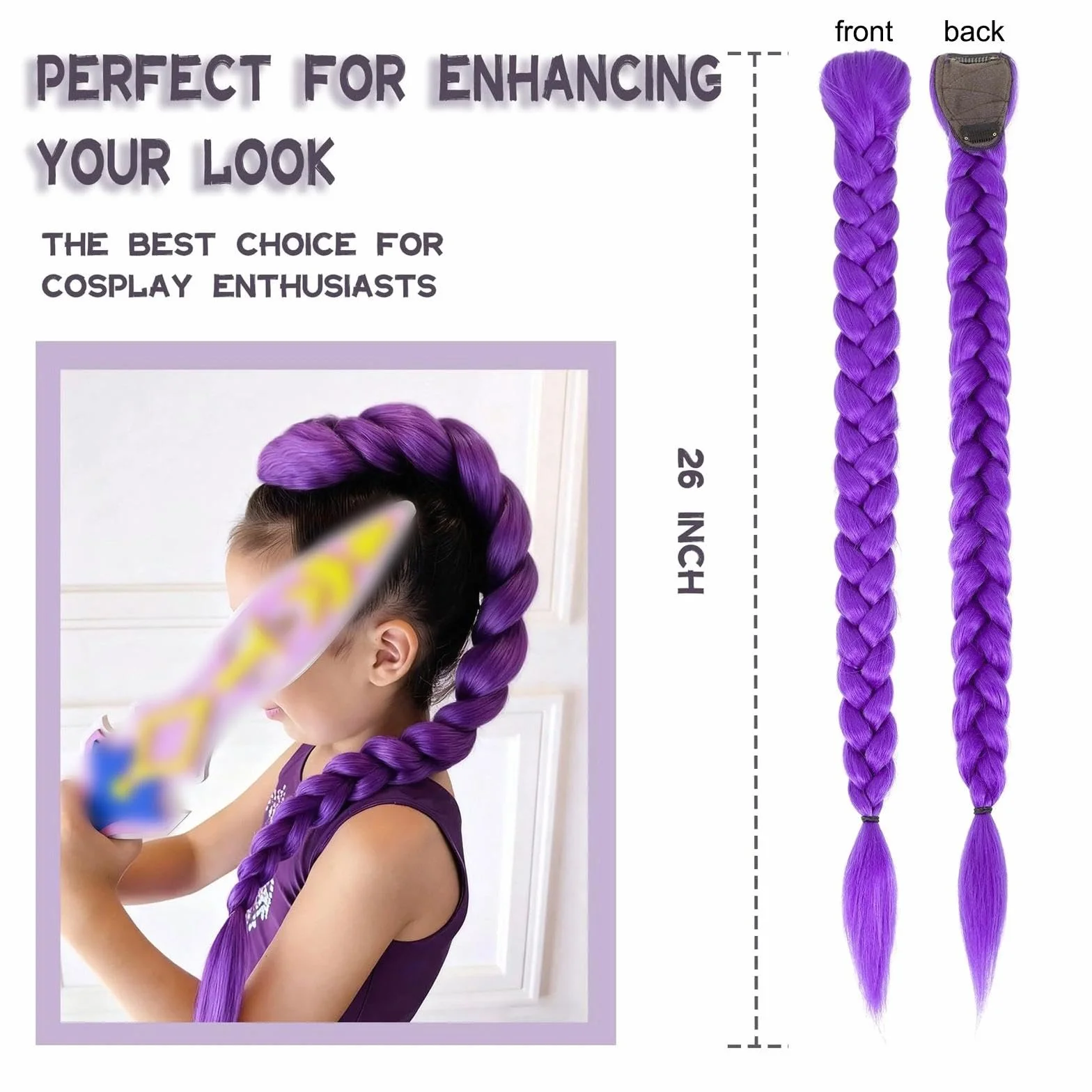 Trenzado Cabello Pre-estirado 26" Extensiones de Pelo Púrpura Jumbo para Trenzas Africanas