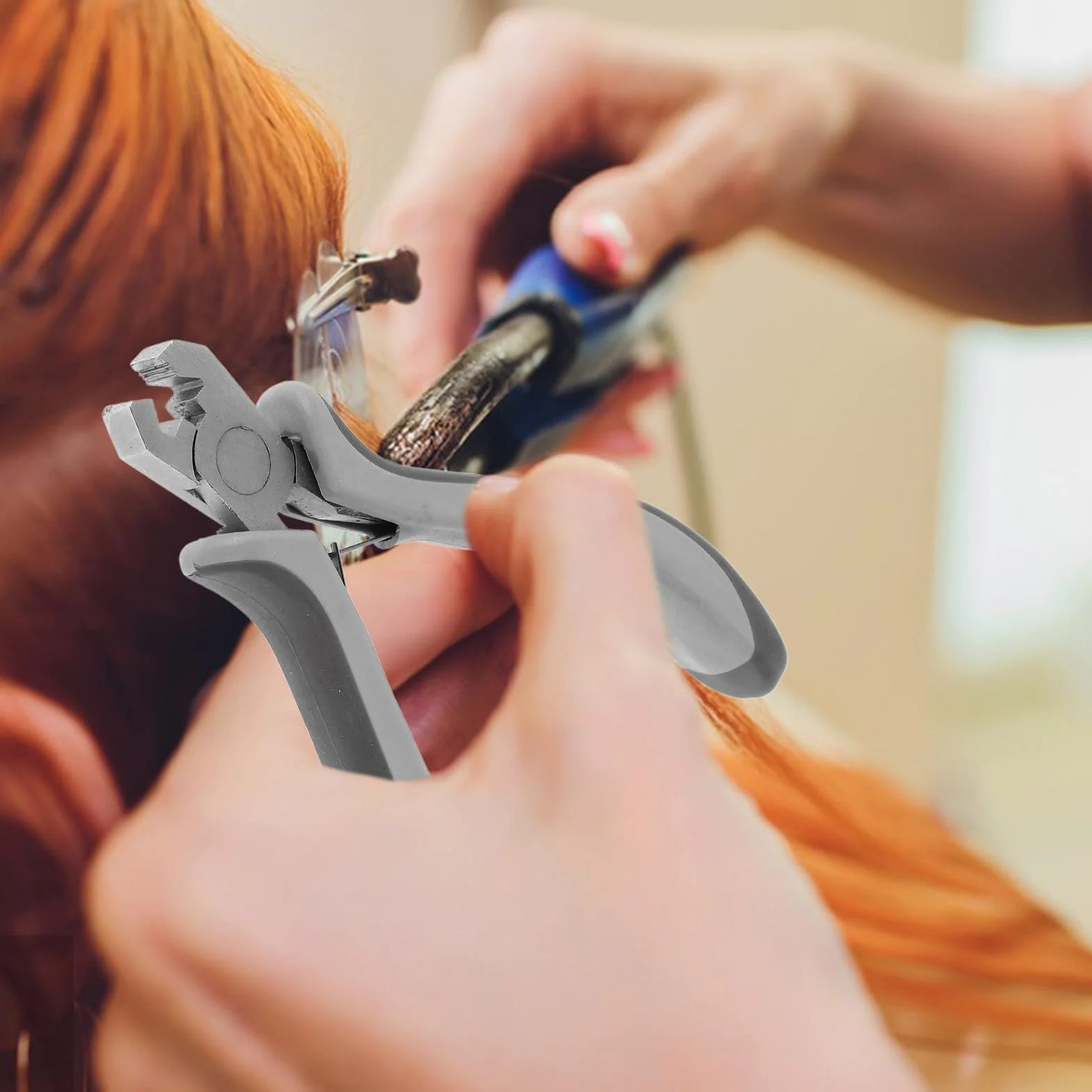 Alicates para Quitar Extensiones de Cabello Metálicos 6d, Herramienta Fina para Salón, Extracción Rápida
