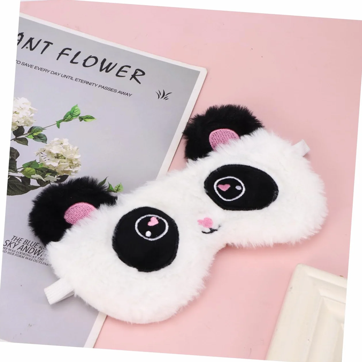 Beavorty Antifaz para Dormir Diseño de Panda, Suave y Opaco, de Tela Afelpada, Cómodo para Mujeres y Niñas, Adecuado para Descansar