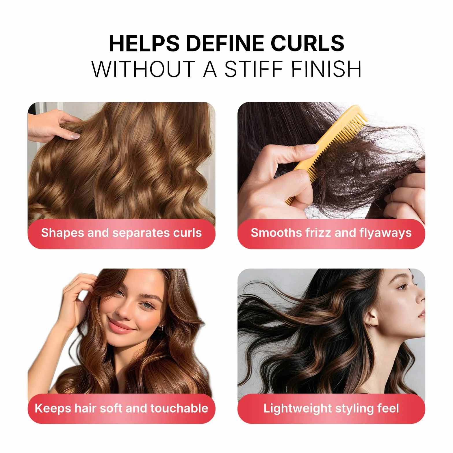 Karseell Crema Definidora de Rizos 100 ml – Crema para Cabello Rizado y Ondulado, Hidratante, Anti Encrespamiento
