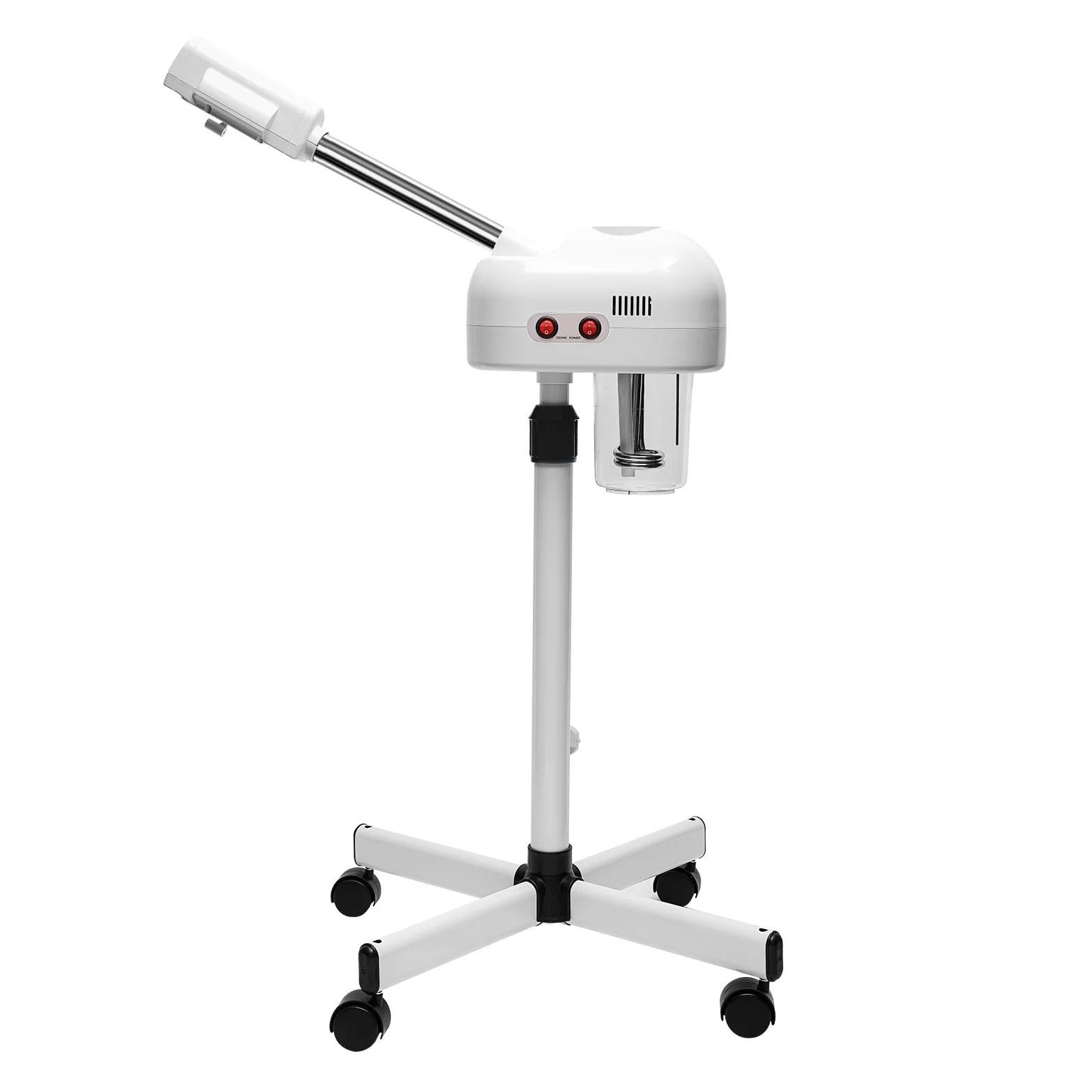 Vaporizador facial 2 en 1, 800 W, sauna facial, limpiador de poros, vapor con boquilla giratoria, altura ajustable de 112 a 132 cm, para salón de belleza, spas