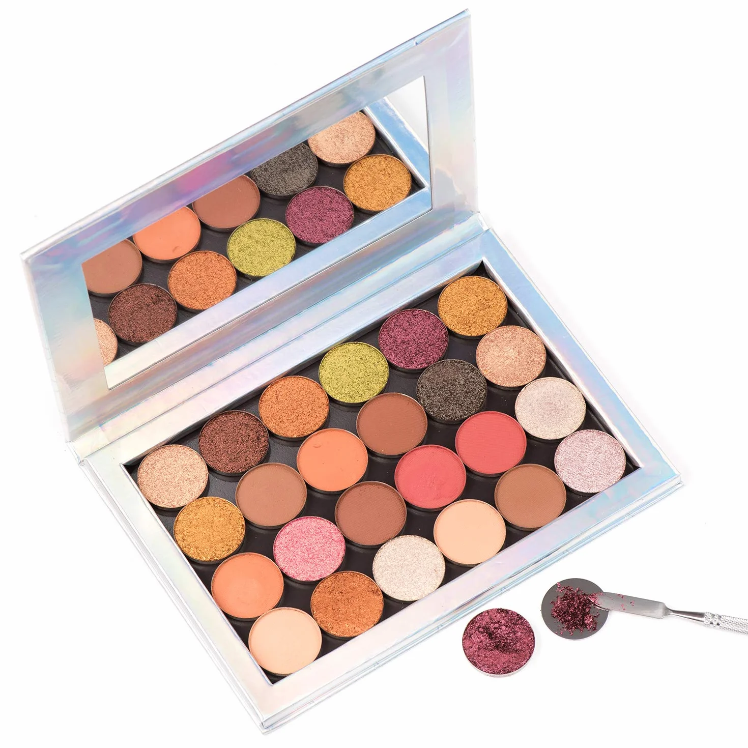Allwon Pegatinas de metal 56 piezas paleta magnética maquillaje sombra ojos vacía