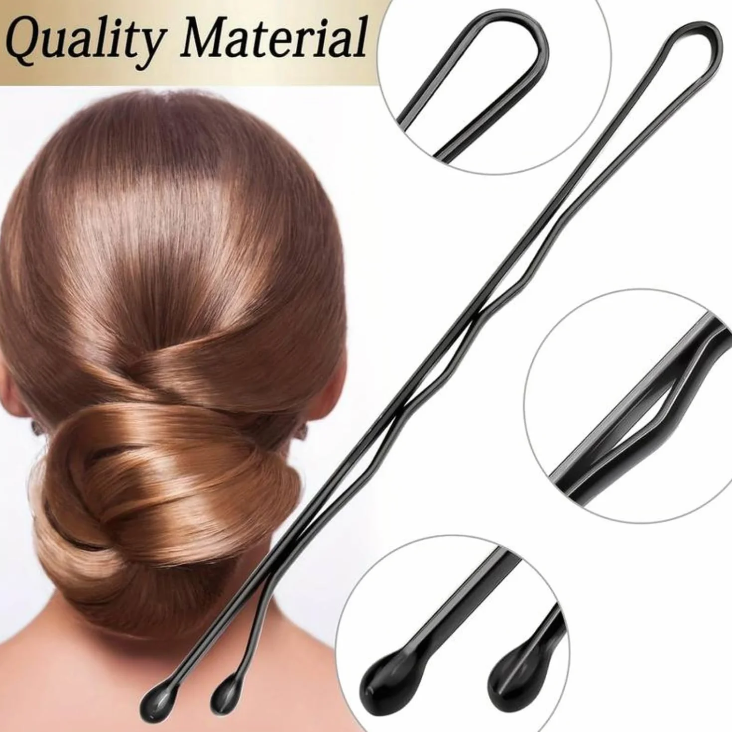 Pasadores de pelo Horquillas metálicas 5 cm Negro