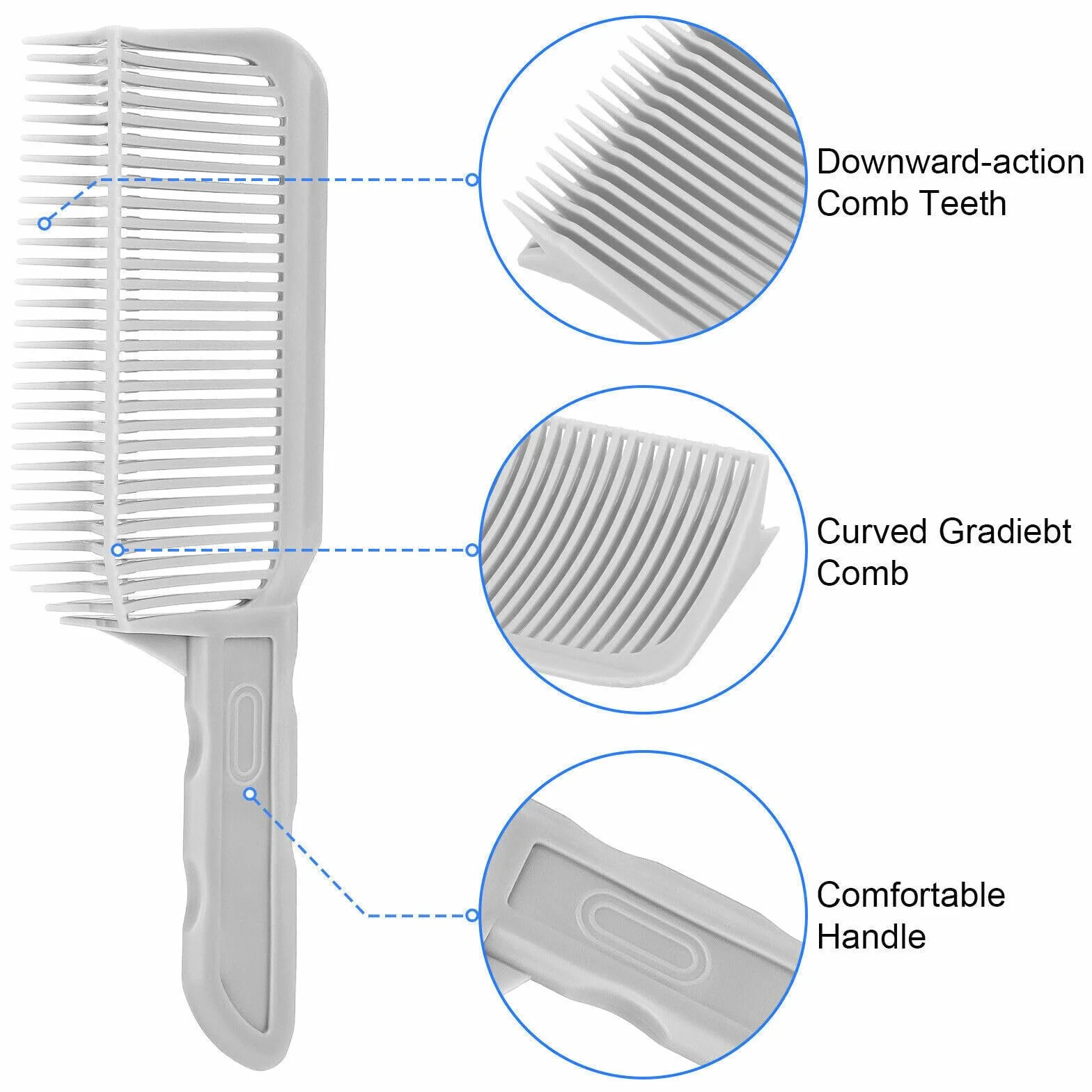 Profesional Guía de Corte de Cabello Ajustable, Herramienta de Corte de Cabello, Peines de Peluquería con Banda de Silicona