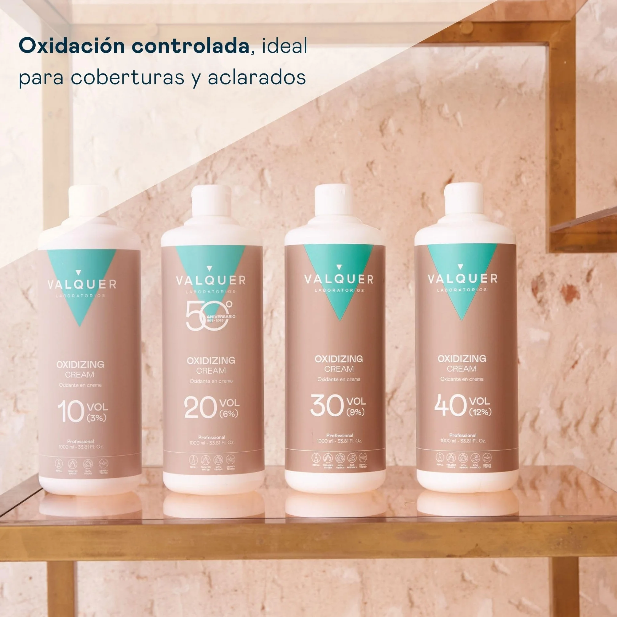 VALQUER Agua Oxigenada en Crema 20 Volúmenes 6% Oxidante para Coloración Capilar 1 L