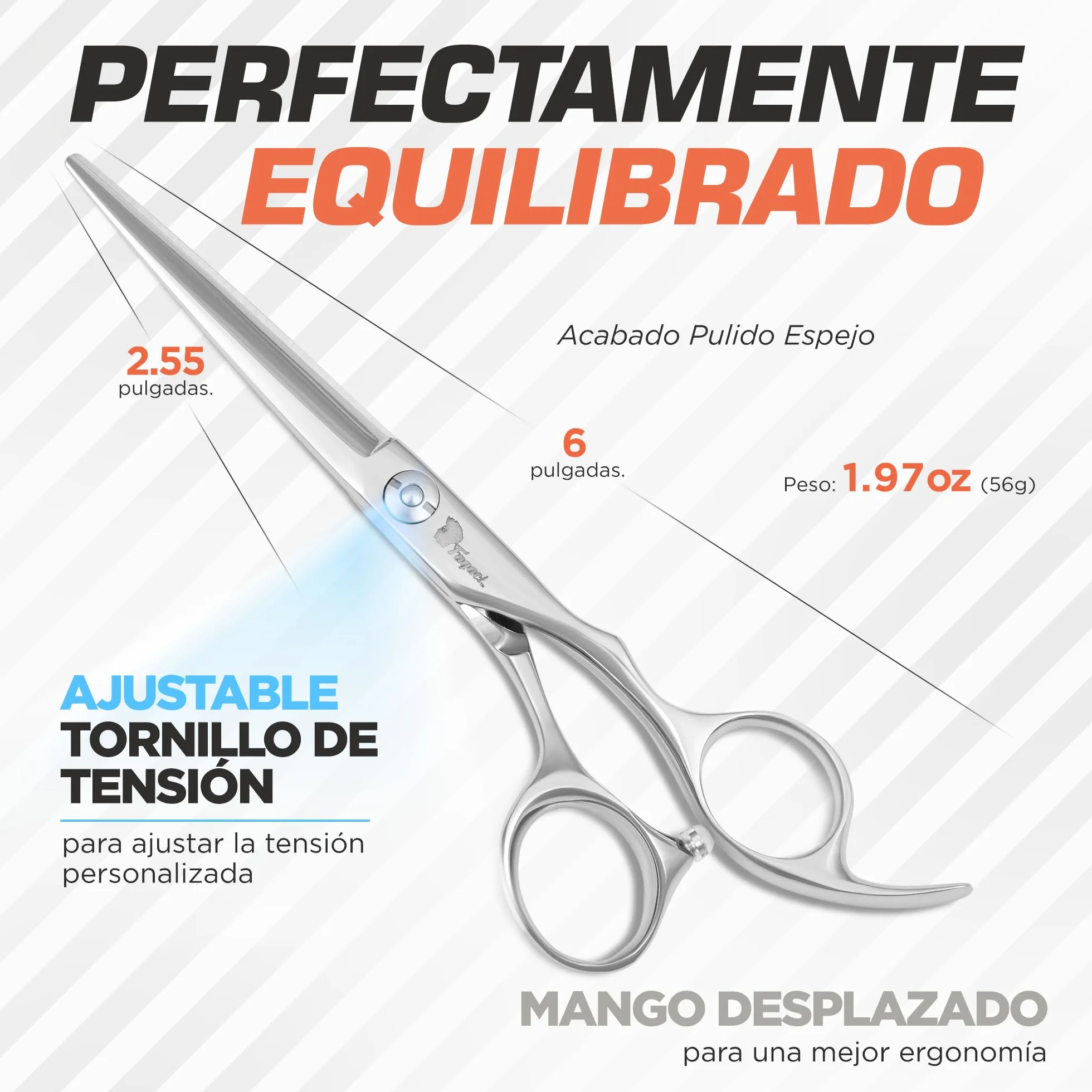 Tijeras Peluqueria Profesional Acero 440C, Tijeras Cortar Pelo con Funda