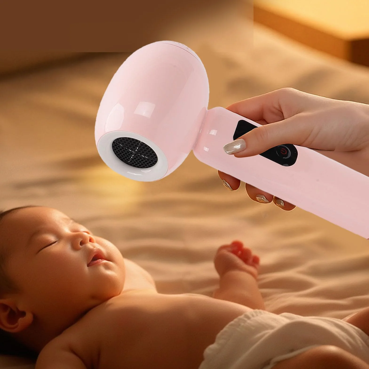 SUNGOOYUE Secador de Pelo de Viaje Secador de Pelo para bebé 70W Inalámbrico Recargable 5000Mah, de de Viaje Portátil Silencioso para el Cuidado del Cuero Cabelludo Infantil (PINK)