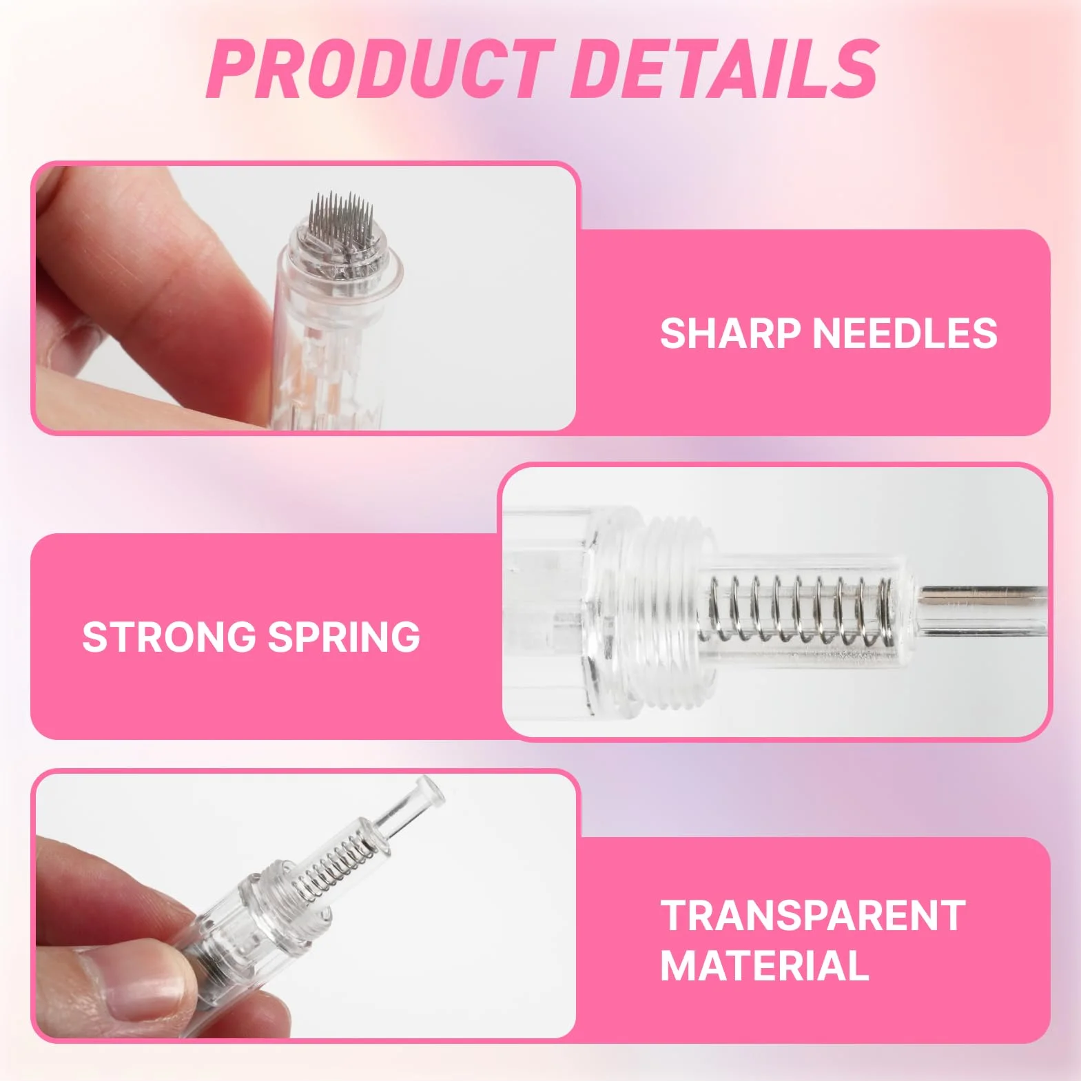 Cartuchos de Repuesto para Dermapen 36 Puntas, Acero Inoxidable, Bolígrafo de Microagujas