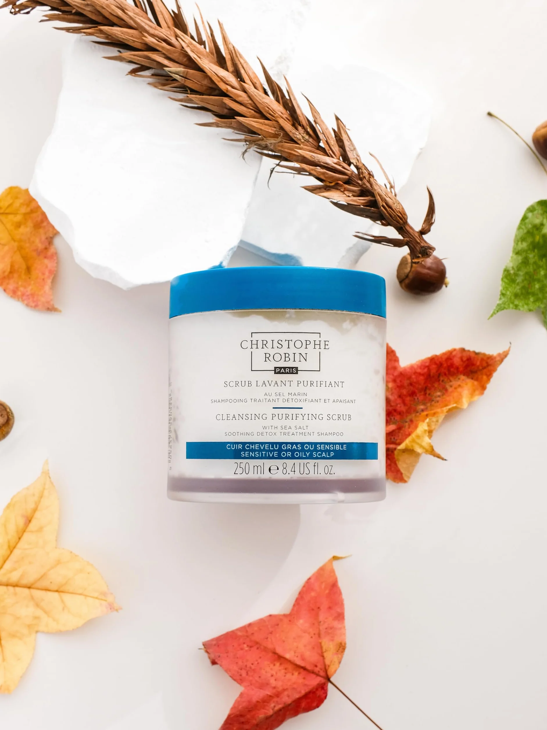 Christophe Robin Cleansing Purifying Scrub with Sea Salt 250ml Exfoliating Scalp Treatment