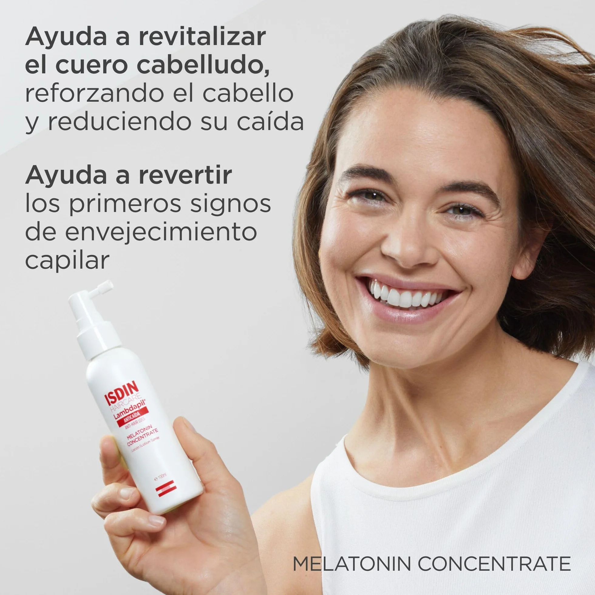 ISDIN HAIRCARE ANTICAÍDA LambdapilAnticaída Loción, Loción Anticaída Que Ayuda A Reforzar El Cabello Y Reducir Su Caída, Mejora El Volumen, Con Melatonina, Biotina y Adenosina - 100 ml