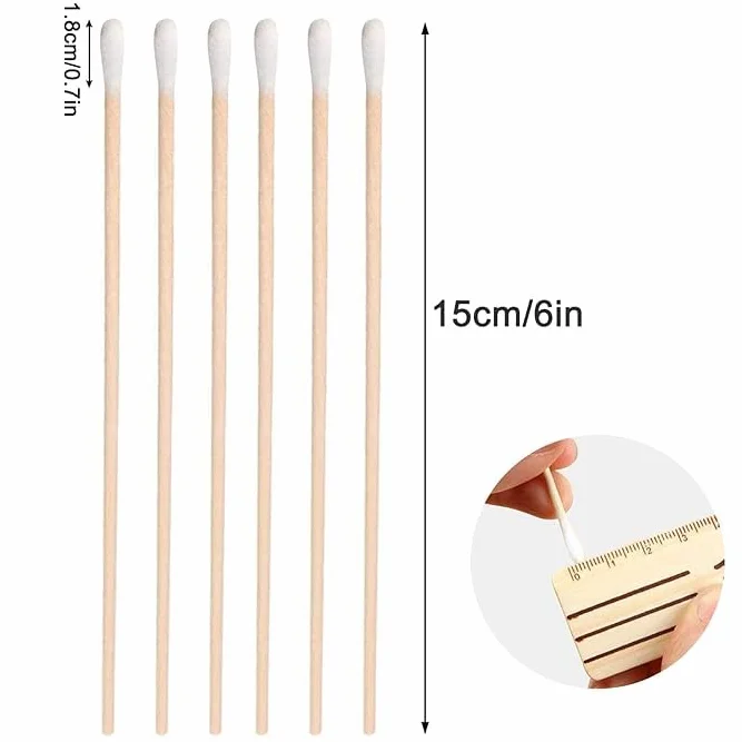 Bastoncillos de algodón de madera no esterilizados de grado médico (1000)