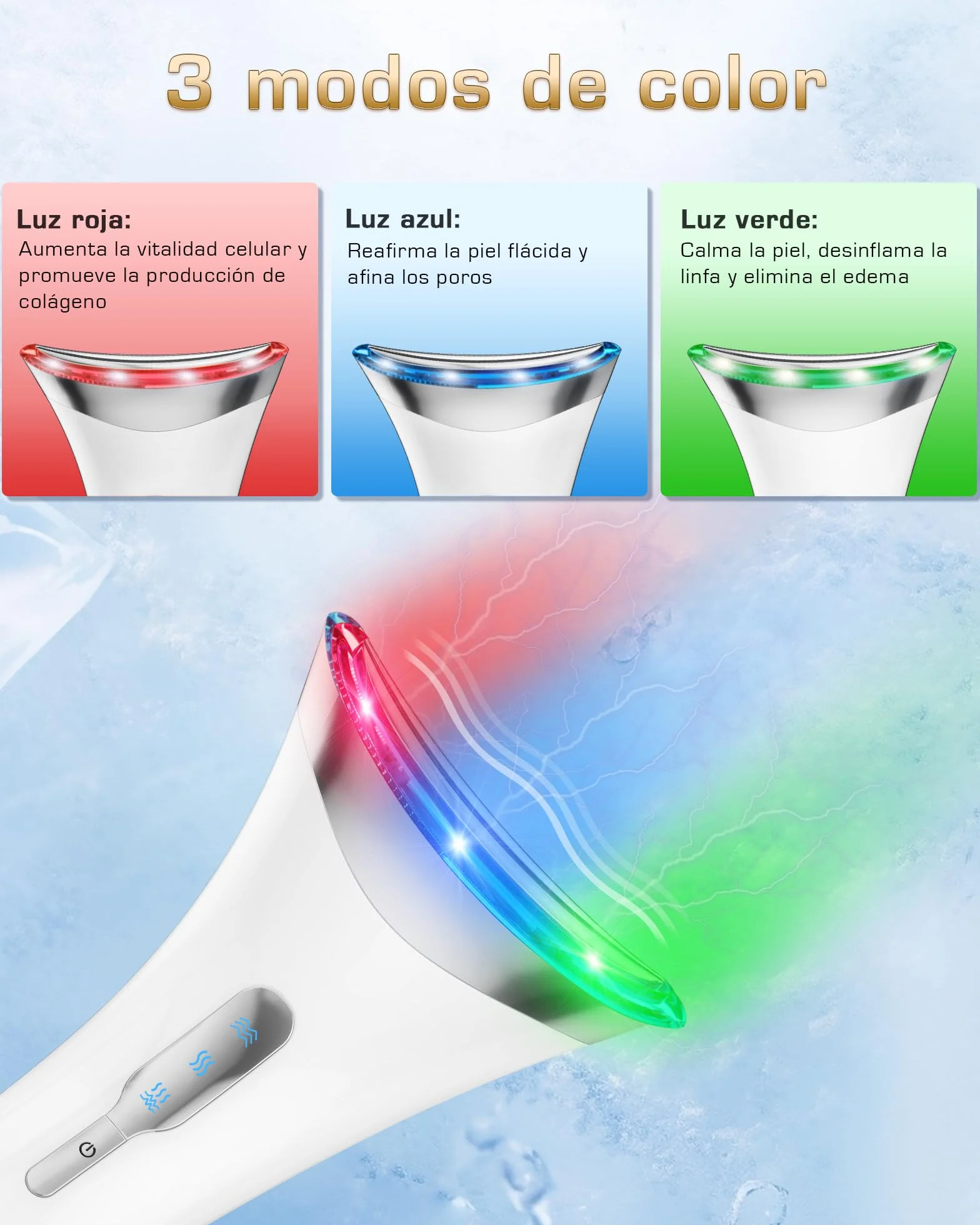 Masajeador Facial Electrónico Cara: Antiarrugas y Belleza con Calefacción de 45℃, Reductor de Papada para Mujer, Máquina de Belleza LED EMS Lifting para Líneas del Cuello