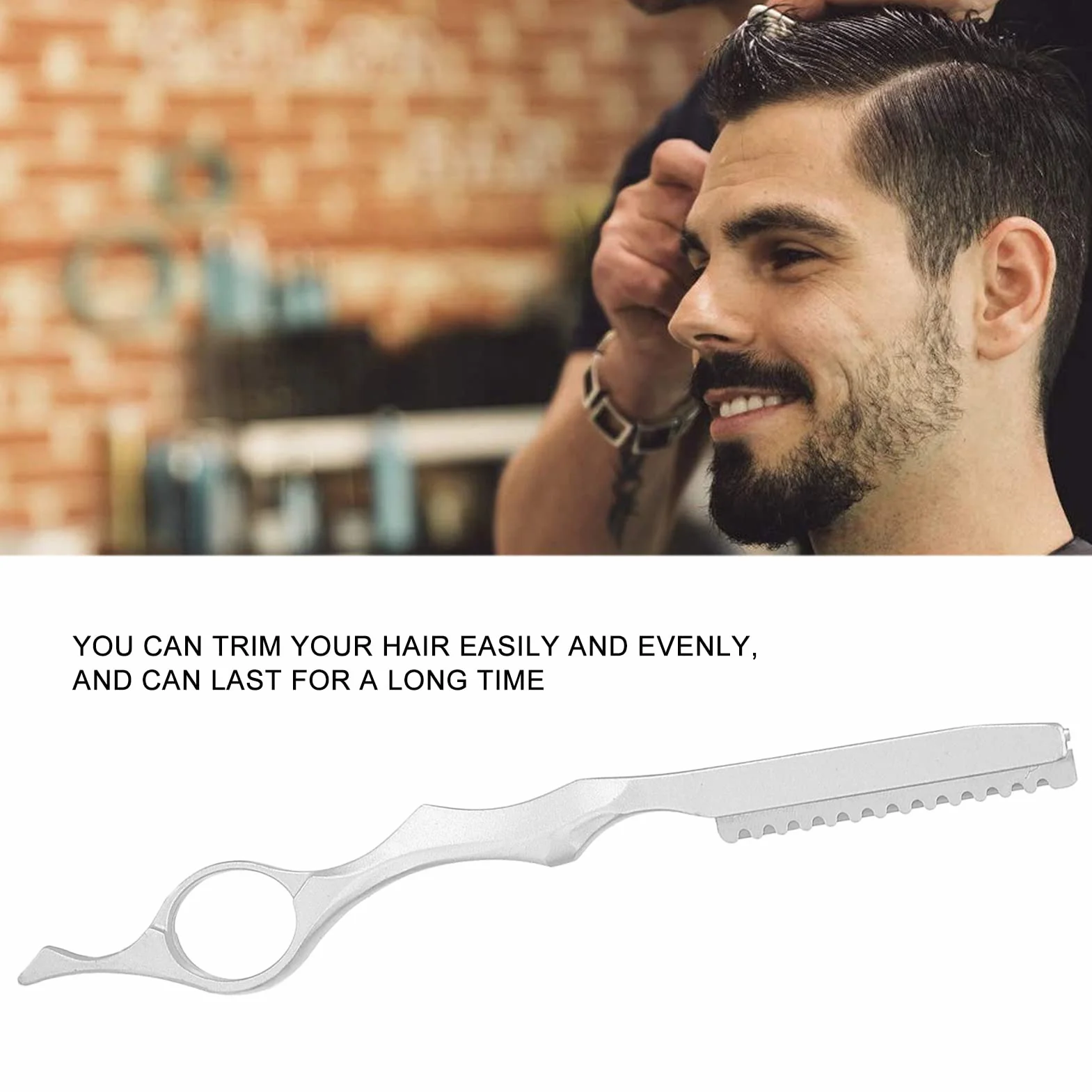 Cuchillo adelgazar cabello texturizante acero inoxidable profesional salón (plata)