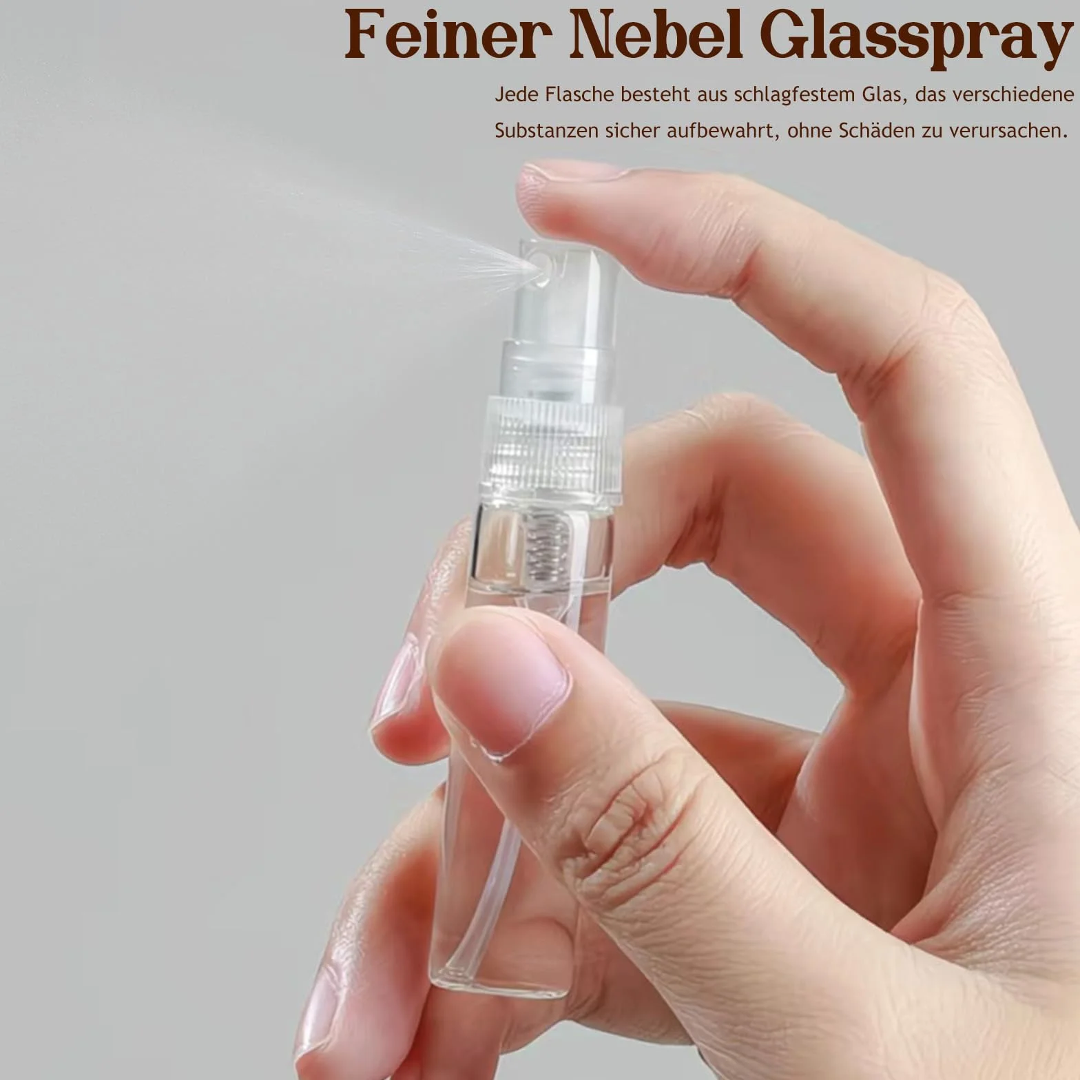 Mini botella pulverizadora de niebla fina 5 ml portátil cristal transparente para viajes vacía con embudo pipetas