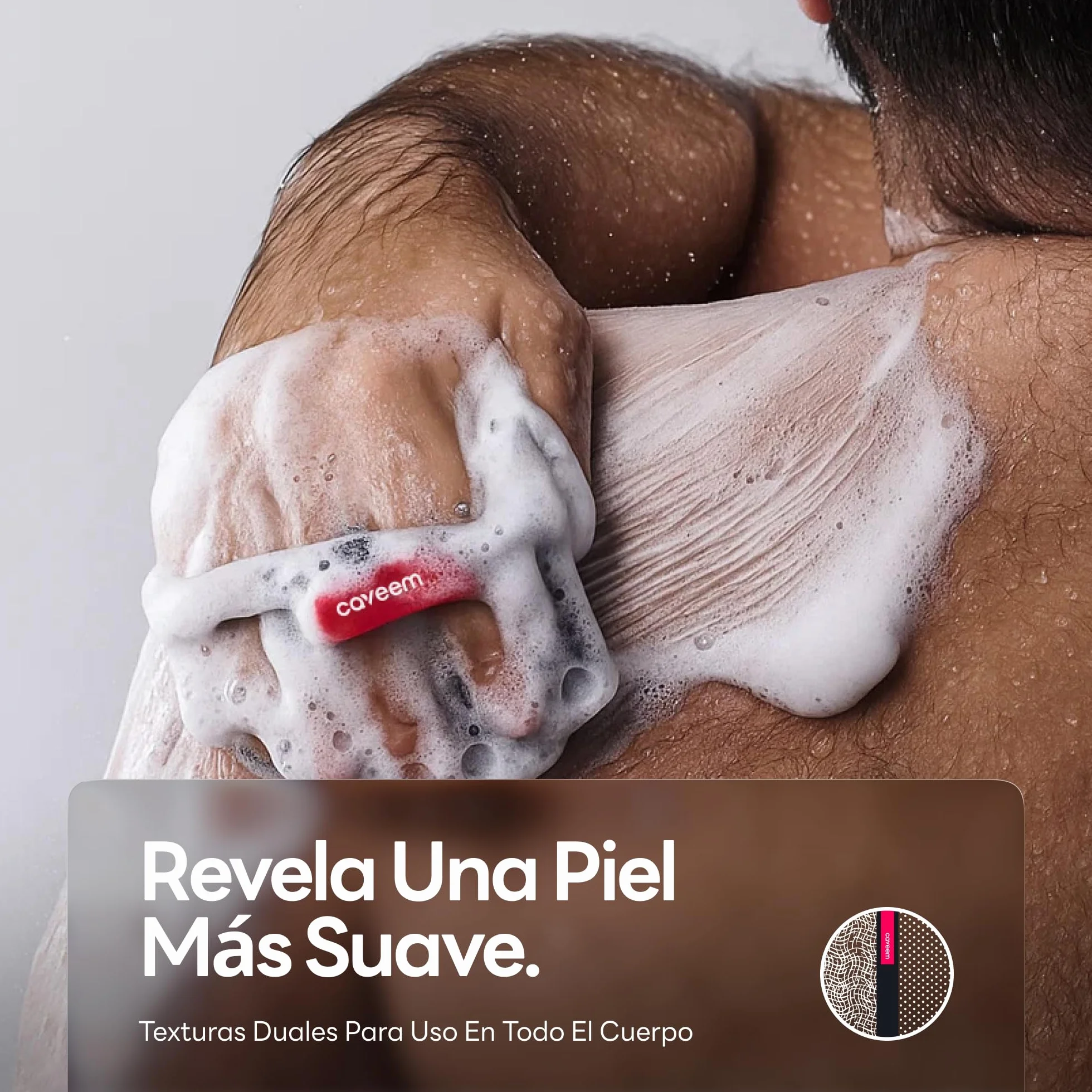 Caveem Esponja exfoliante corporal para eliminar piel muerta, suave y áspera, paquete de 2