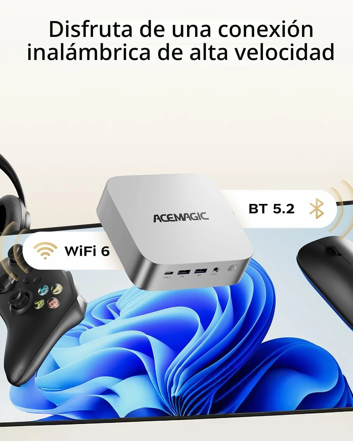 ACEMAGIC Mini PC Intel Core i5-12600H 16GB DDR4 RAM 512GB SSD Windows 11 Pro Intel Iris Xe Graphics 4K Triple Display WiFi 6 BT 5.2