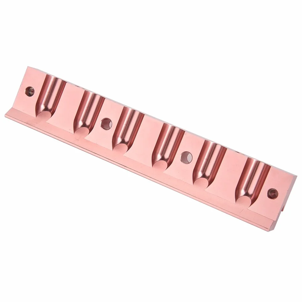 Molde de barra de labios DIY de aleación de aluminio, oro rosa, soporte para bálsamo labial, herramienta de doble uso (6 agujeros)