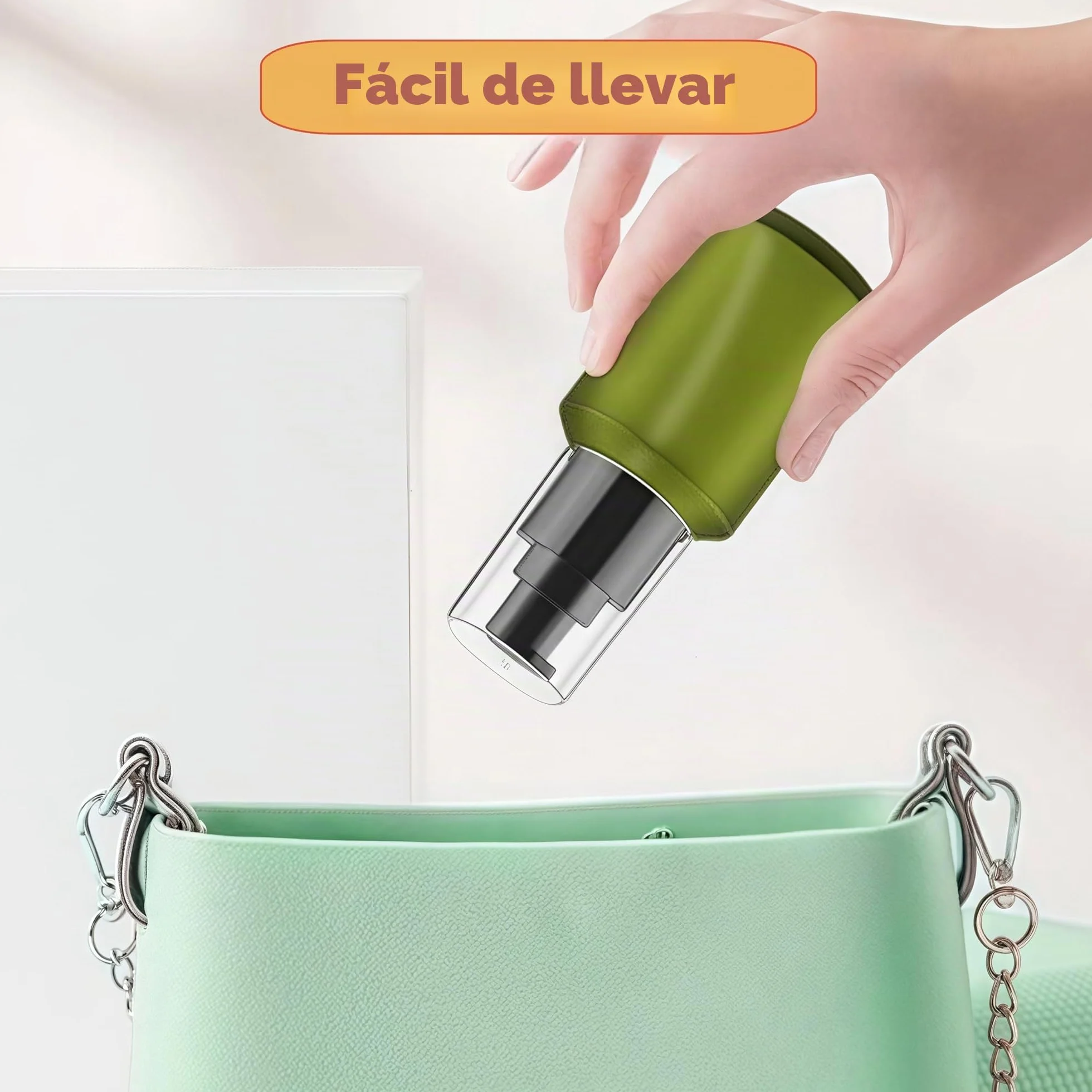 Botellas vacías de Vidrio Esmerilado Verde 60 ml con Bomba, dispensador cosméticos, frascos almacenamiento