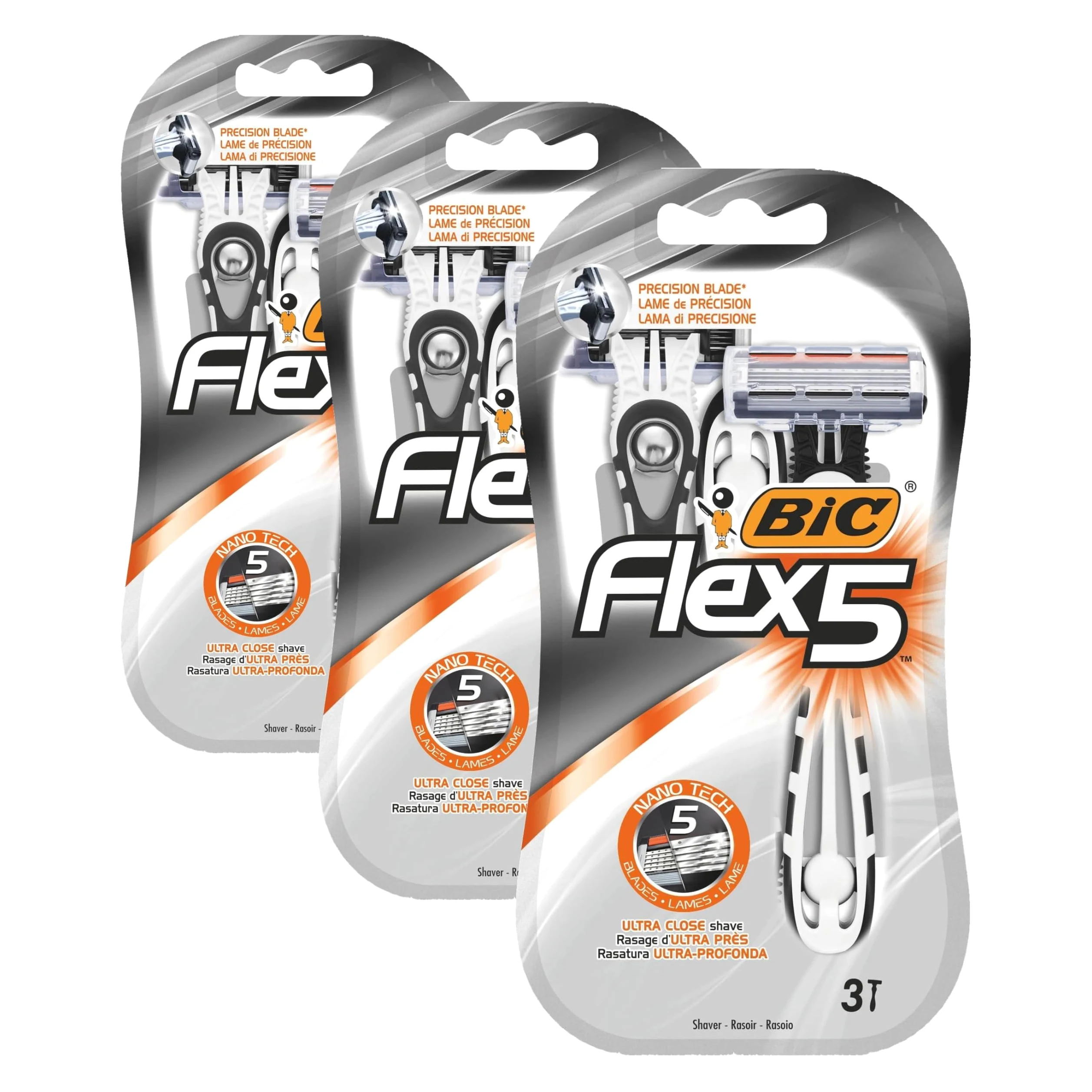 BIC Maquinilla Afeitar Desechable - 3 Cuchillas, 3 unidad, 1 (Paquete de 3)