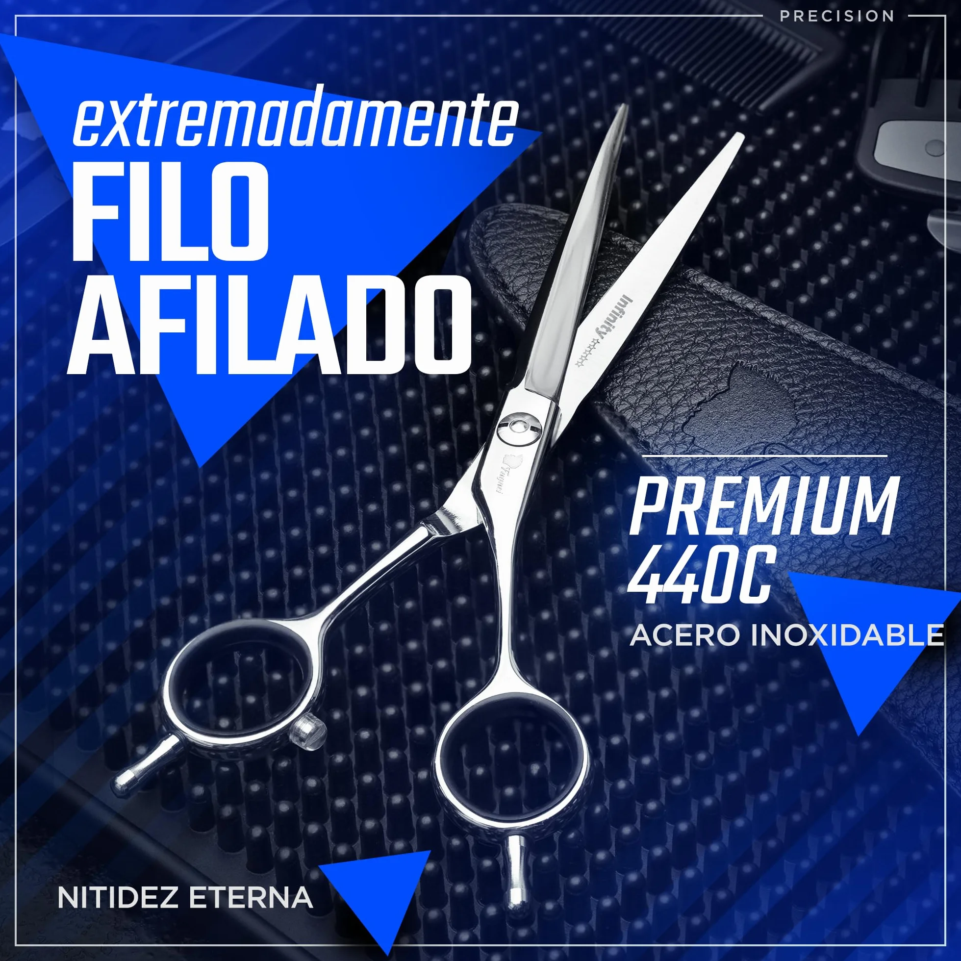 Tijeras Peluqueria Profesional 6 Pulgadas Cuchillas Finas Acero 440C