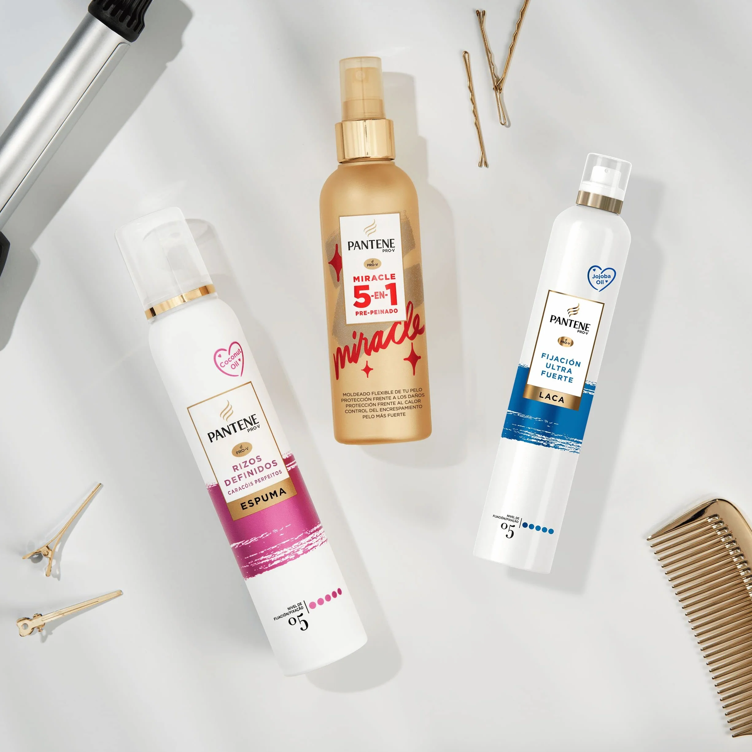 Pantene Pro-V Espuma Rizos Perfectos Nutritiva Protectora Calor Aceite Coco 2x200 ml